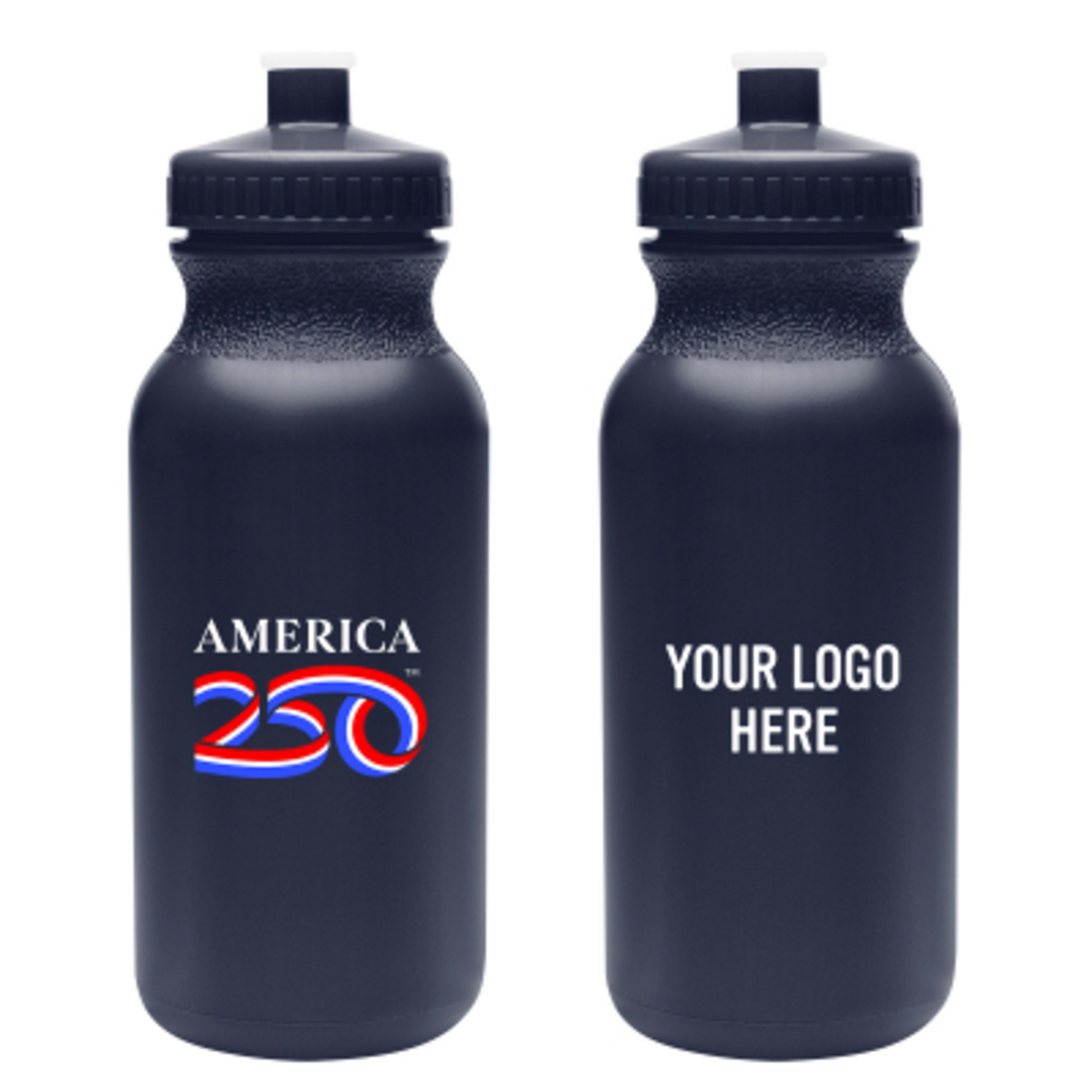 Water Bottle with Push Pull Lid HDPE Bike Style - 20 oz - Group Shot