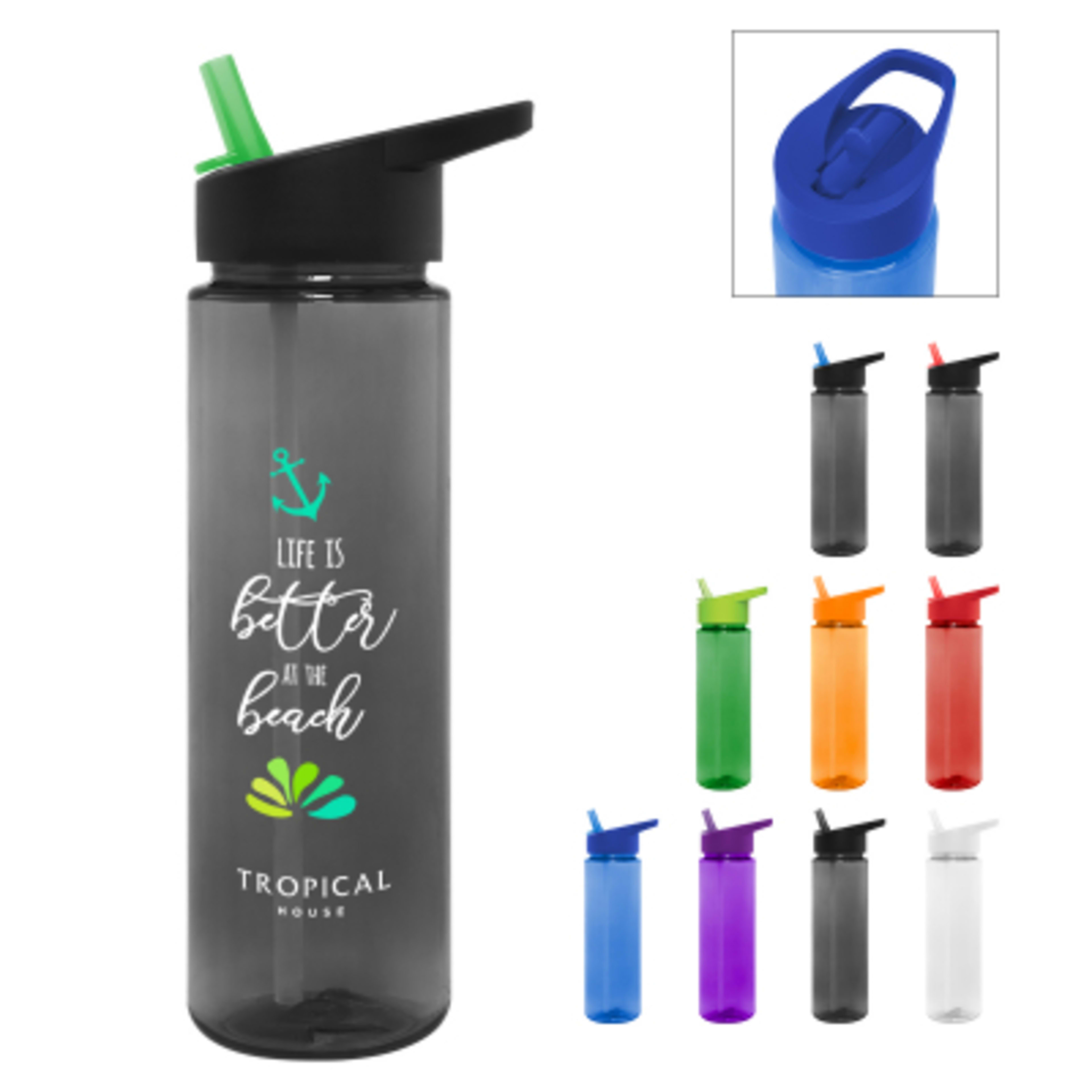Water Bottle with Sip Top Lid Tritan Staccato Style - 28 oz - Group Shot - product view 6
