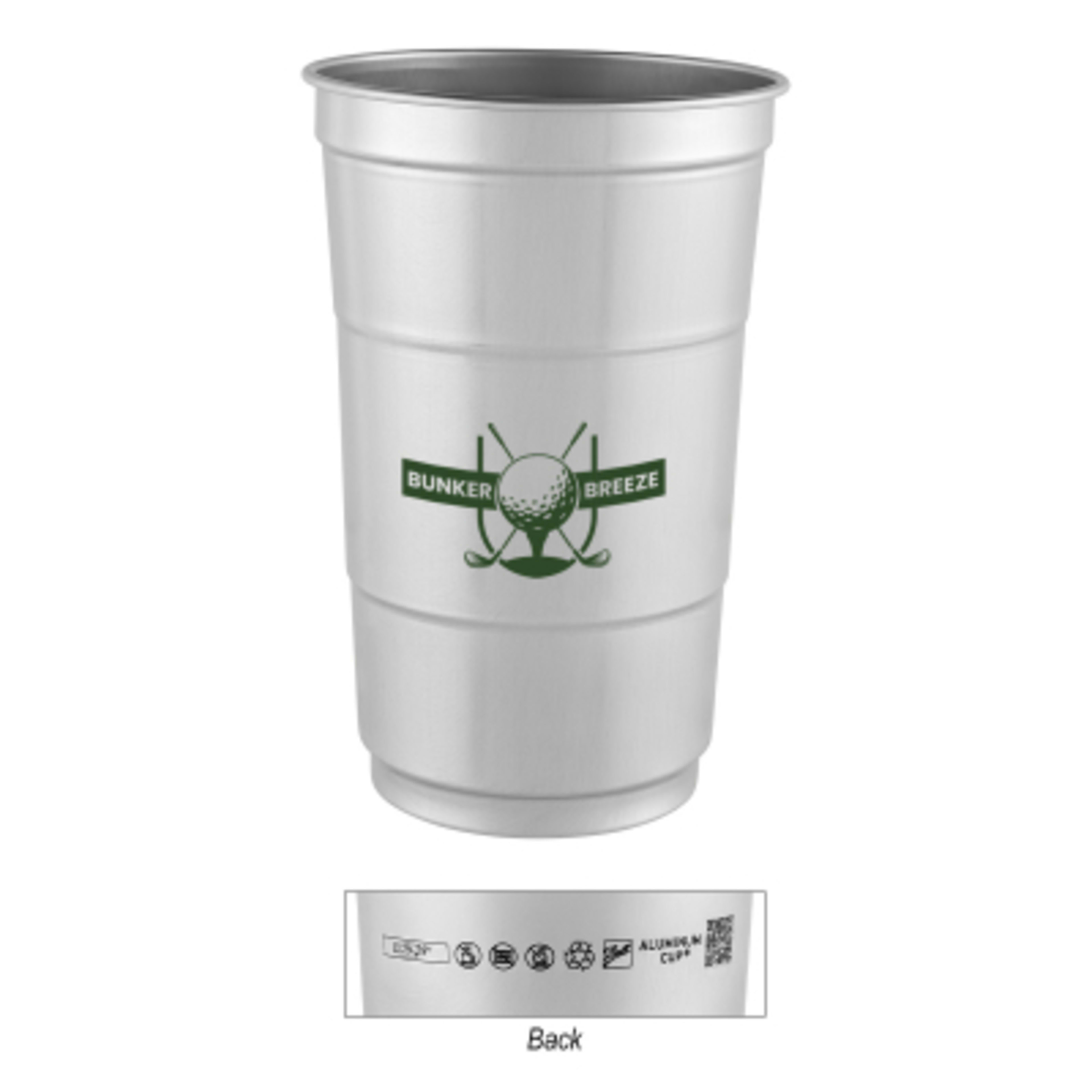 Aluminum Cup Recycled Stackable - 24 oz - Silver - Silkscreen - product view 3