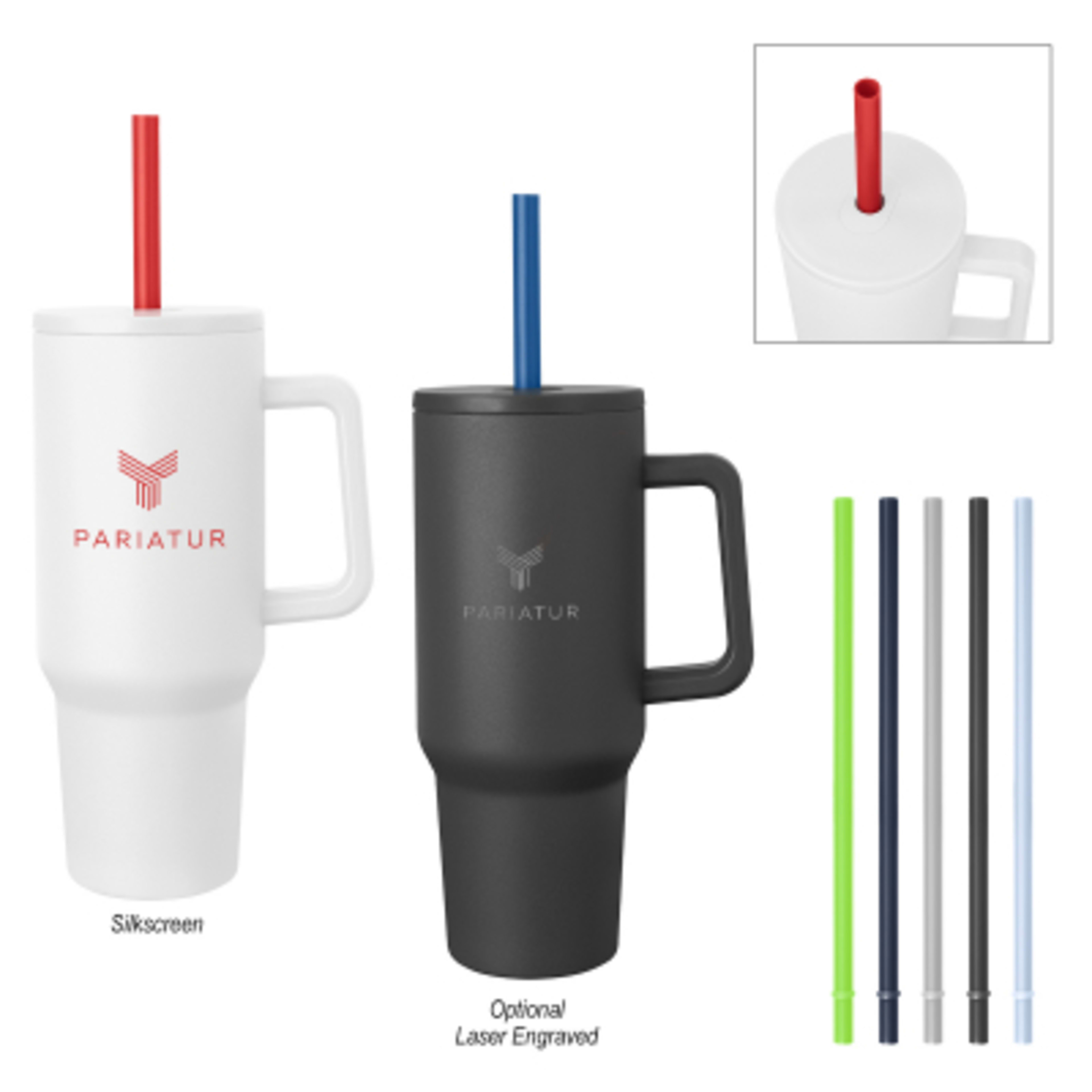 Tumbler Stainless Steel with Handle - 40 oz - Group Shot - product view 1