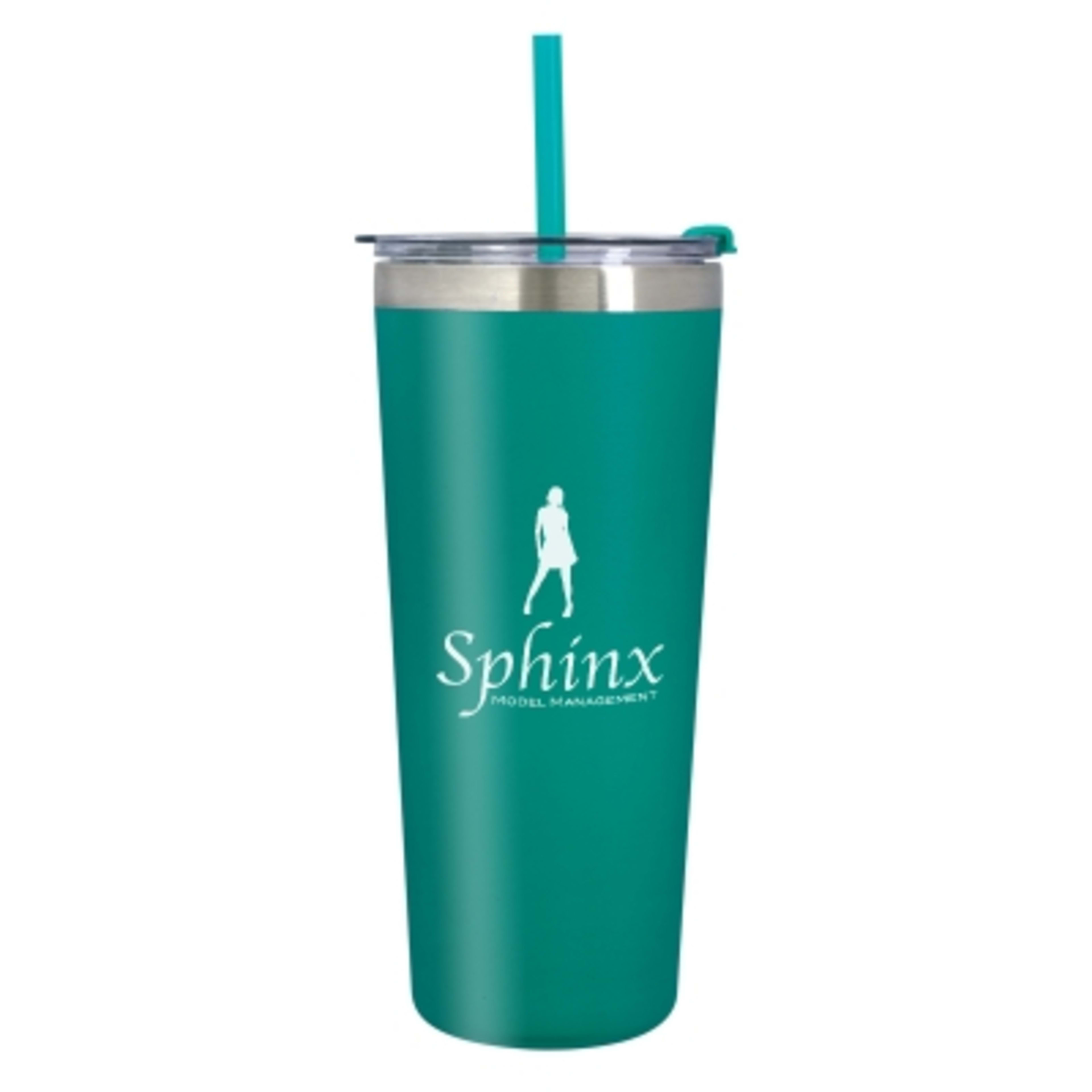 Colma Insulated Stainless Steel Tumbler - 24 oz - Teal - Silkscreen - product view 3