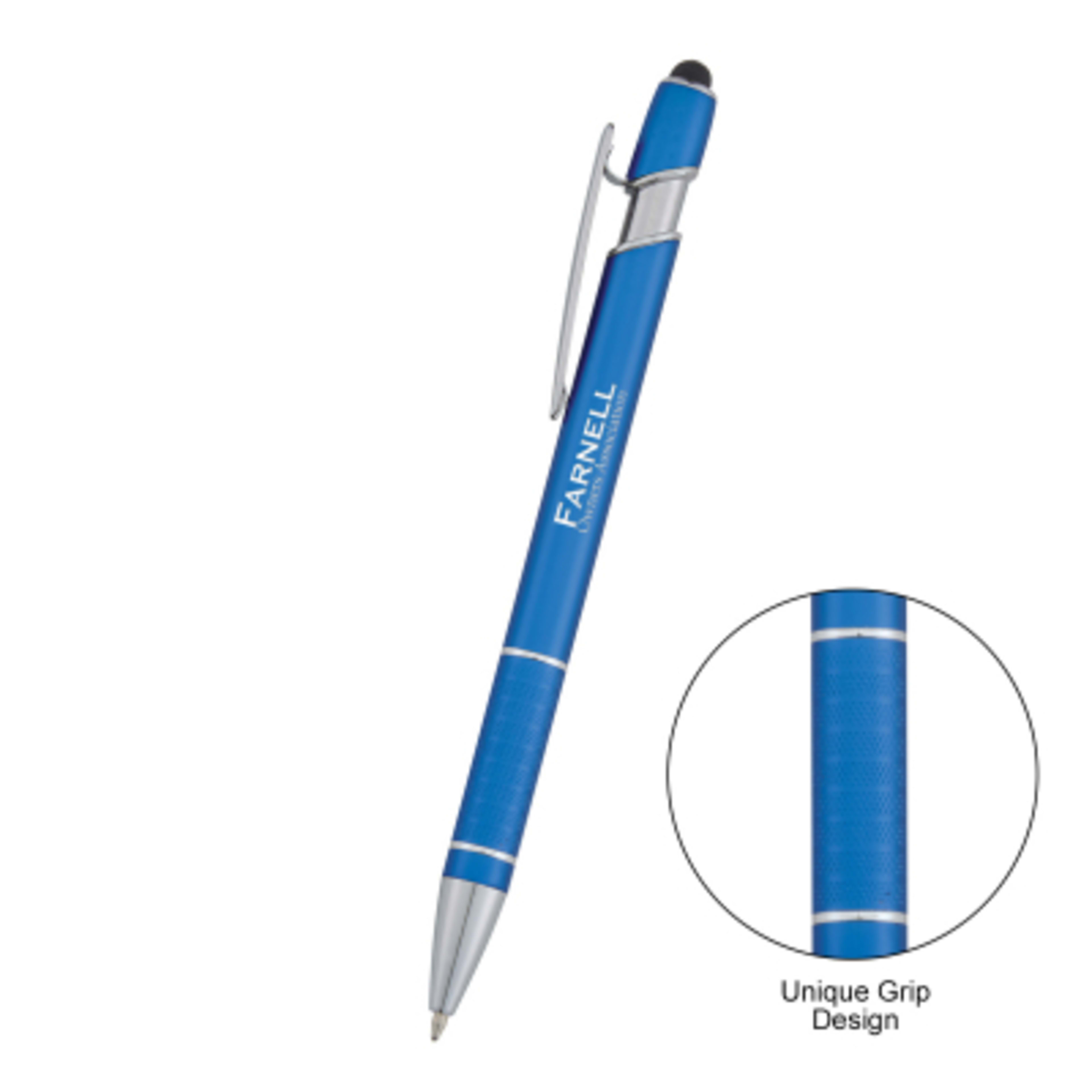 Varsi Incline Aluminum Stylus Pen - 5.5 in - Blue - Laser - product view 2