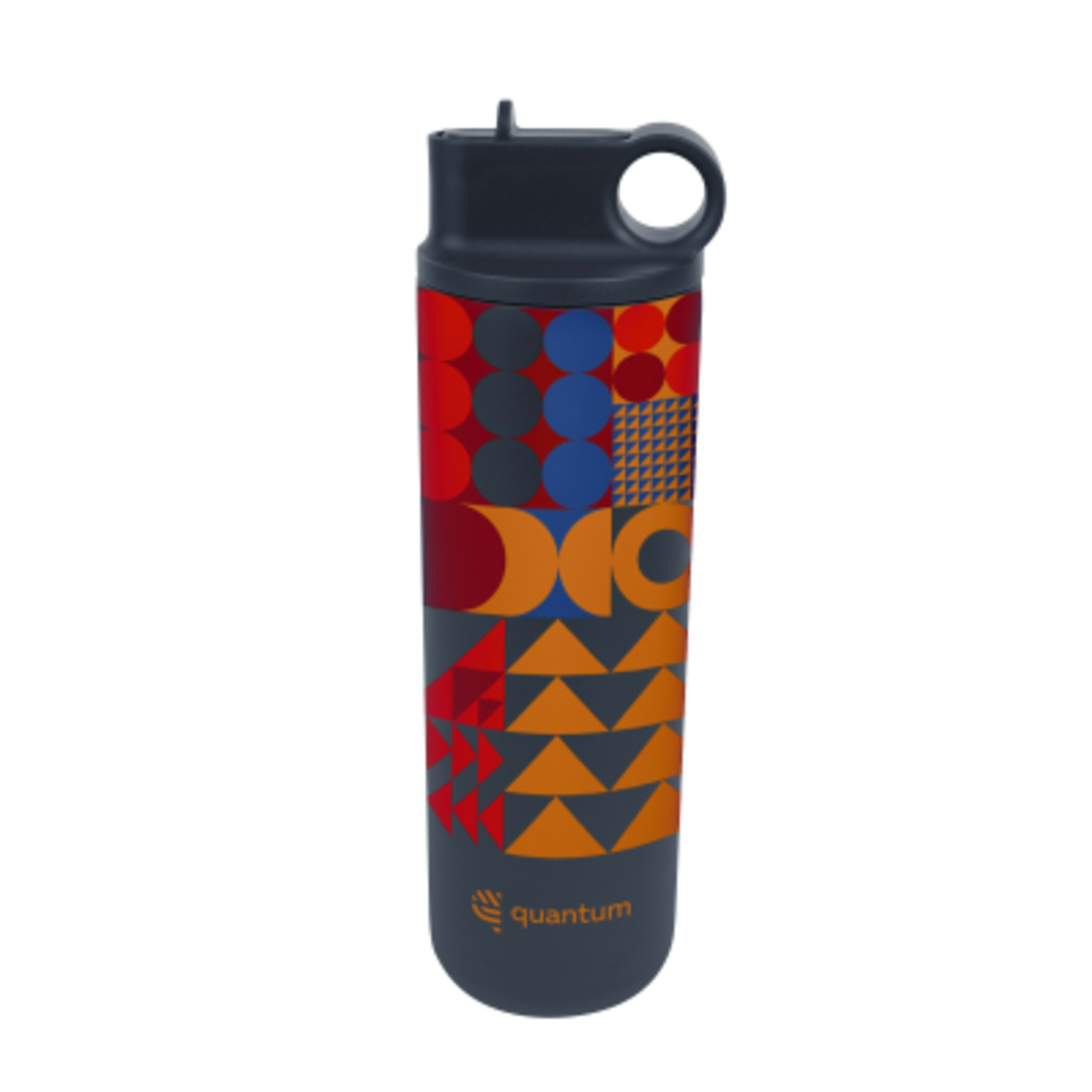 Insulated Stainless Steel Water Bottle with Straw - 27 oz - Navy - Megabrite - product view 1