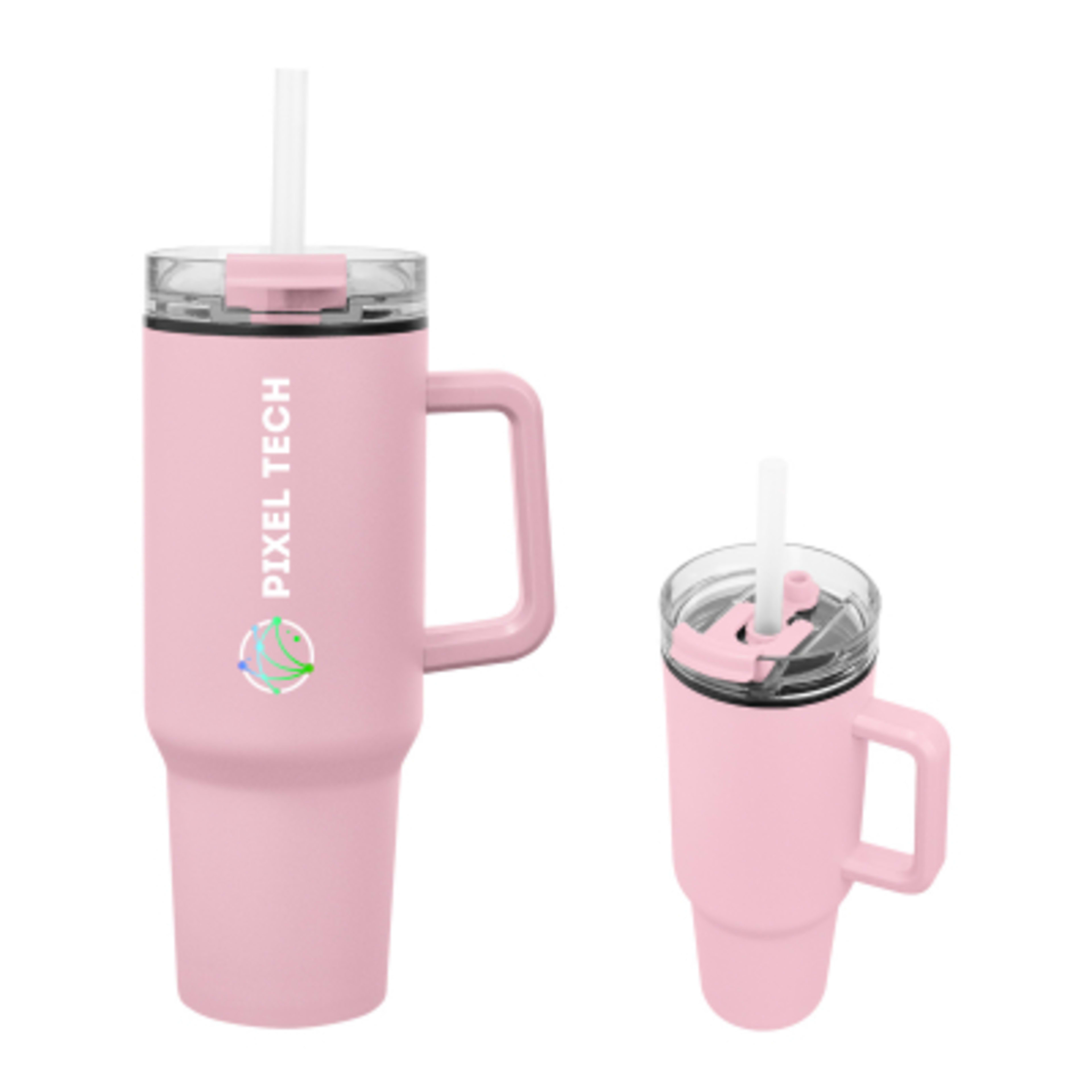 Recycled Stainless Steel Tumbler with Handle - 40 oz - RPN - Vertical Colorbrite - product view 17