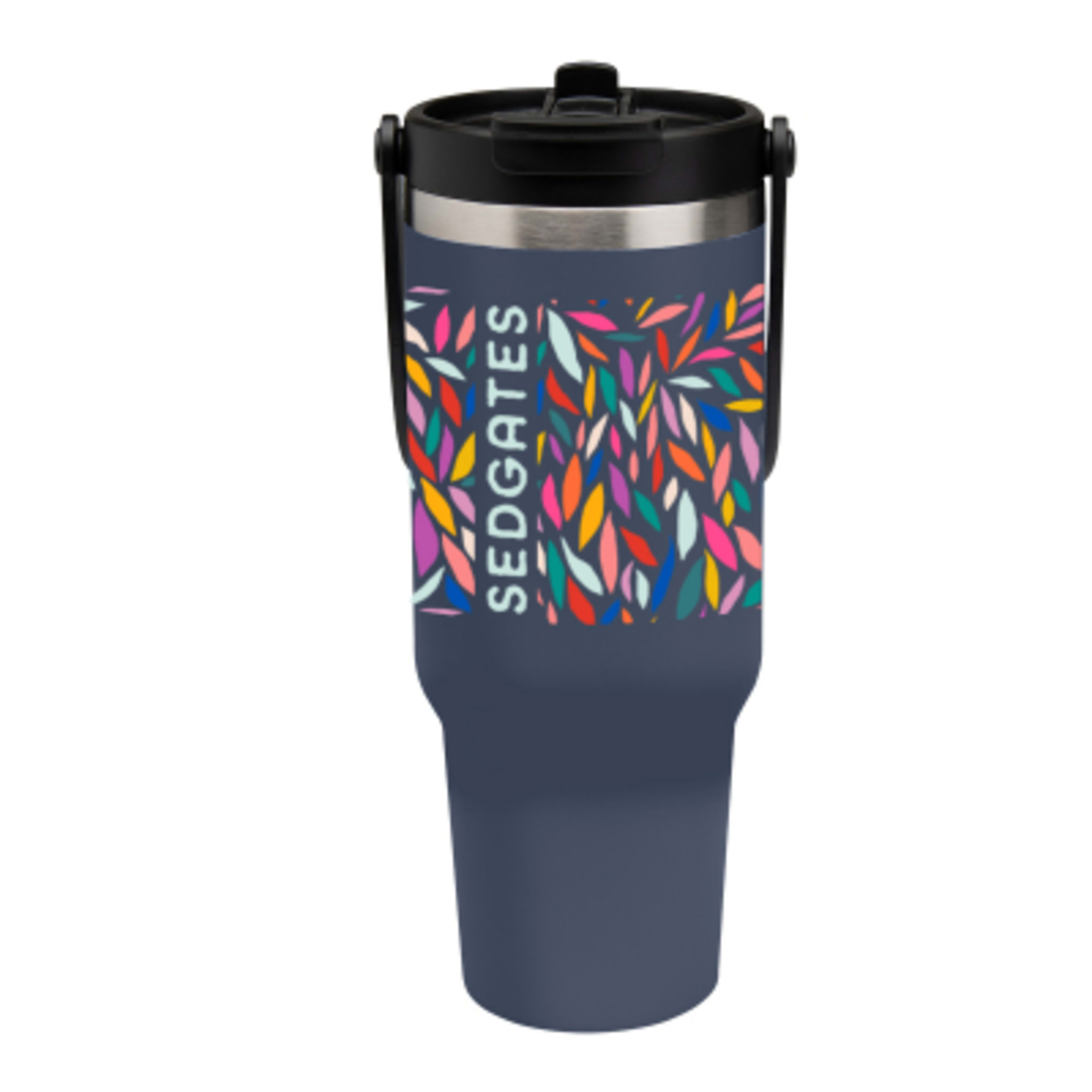 Recycled Stainless Steel Tumbler Flip Top Lid - 40 oz - RNA - Colorbrite - product view 3