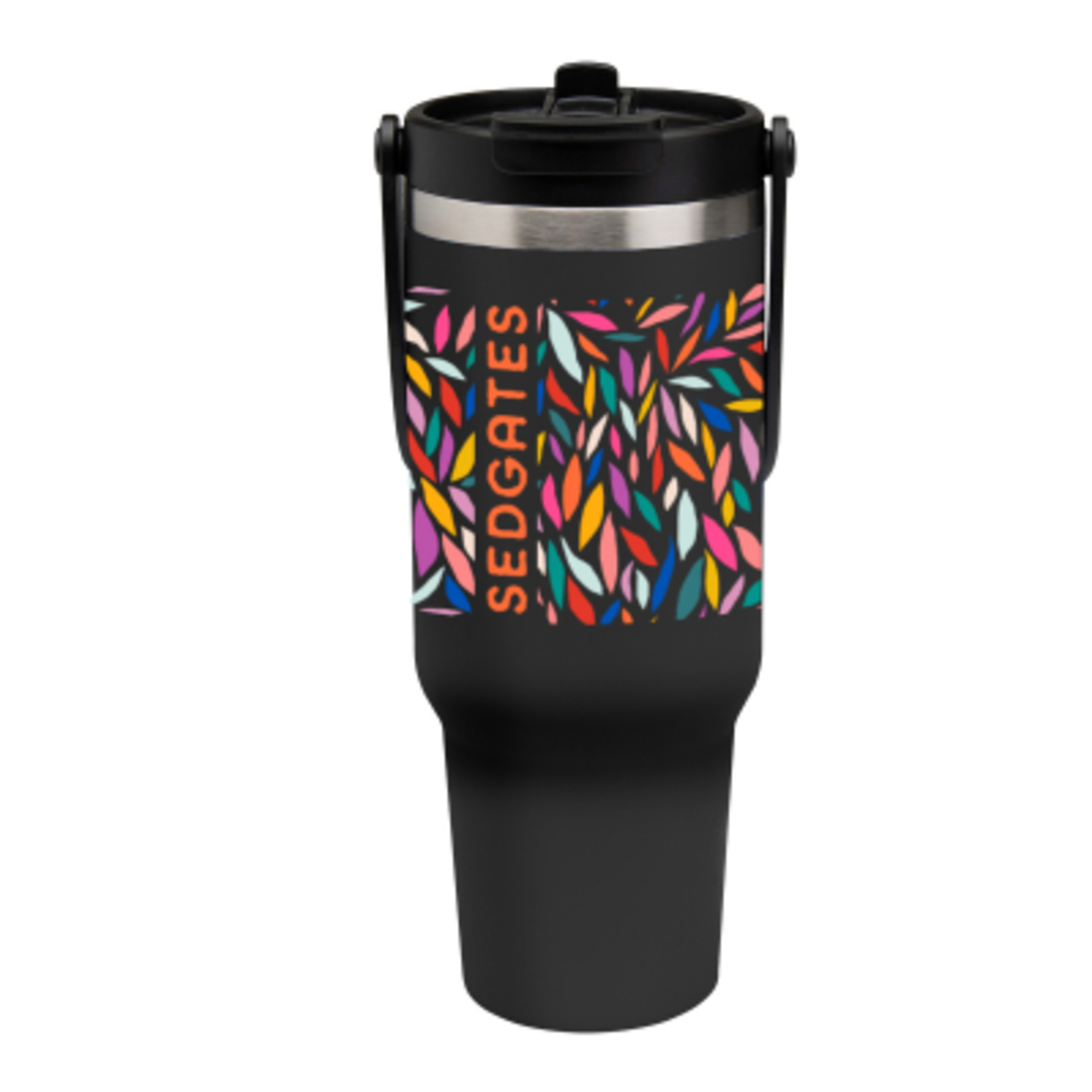 Recycled Stainless Steel Tumbler Flip Top Lid - 40 oz - RBL - Colorbrite - product view 4