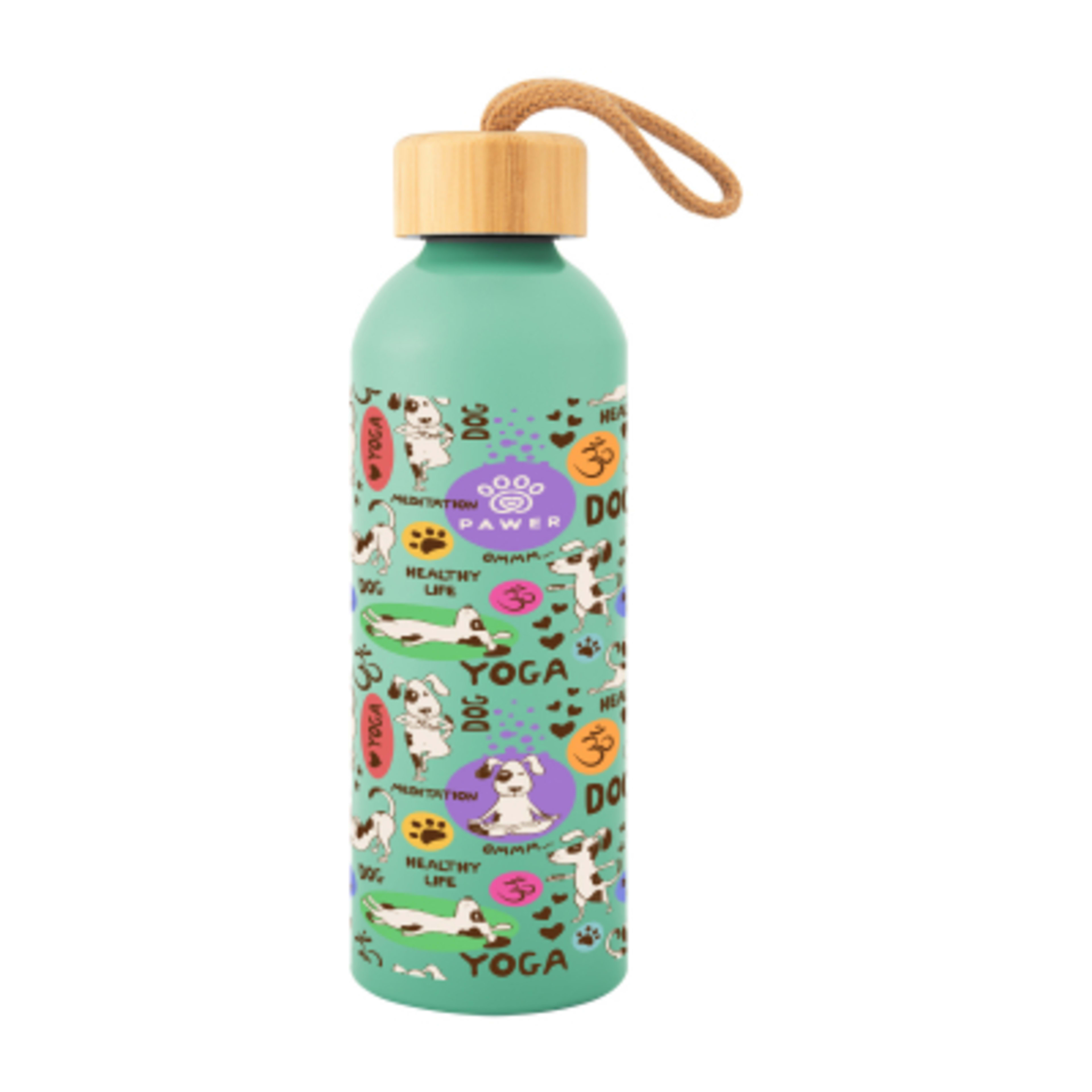 Recycled Aluminum Water Bottle with Bamboo Lid - 25 oz - JAD - Megabrite - product view 5