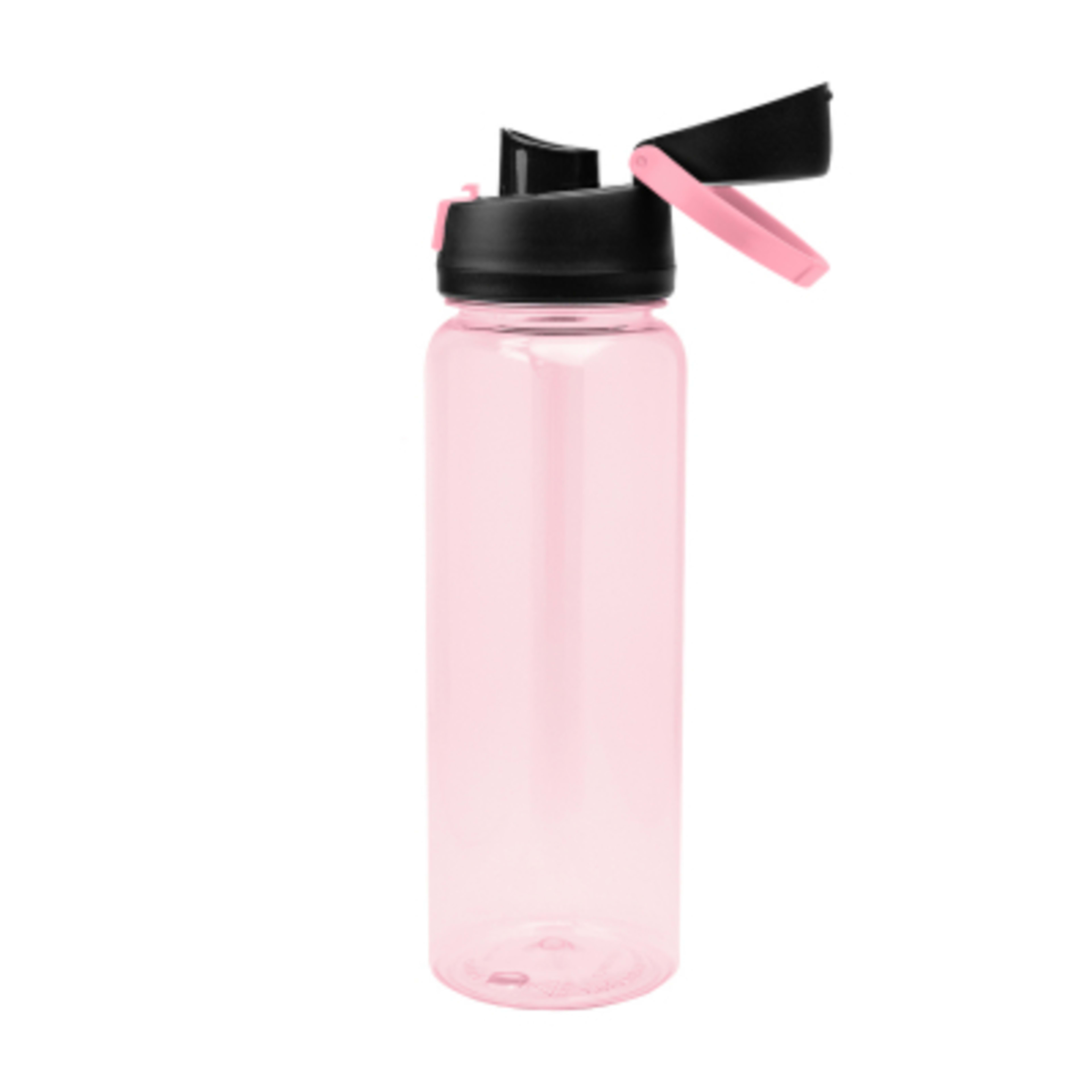Recycled Plastic Water Bottle Pop Open Lid rPET - 32 oz - TRN/Pink/Pink - Open - product view 13