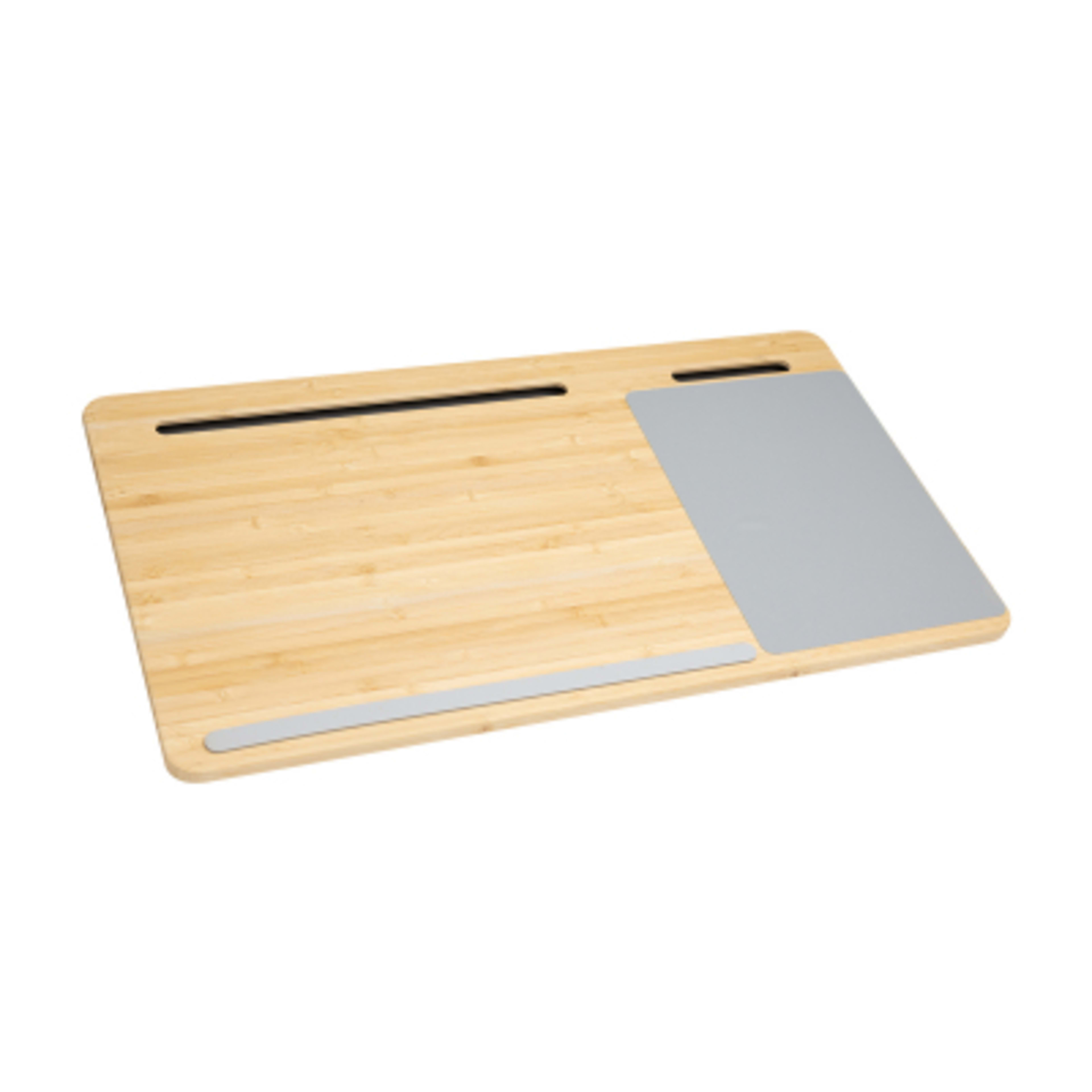 Bamboo Laptop Desk with Mouse Pad - 22 x 10 in - Gray/BAM - Angle - product view 4