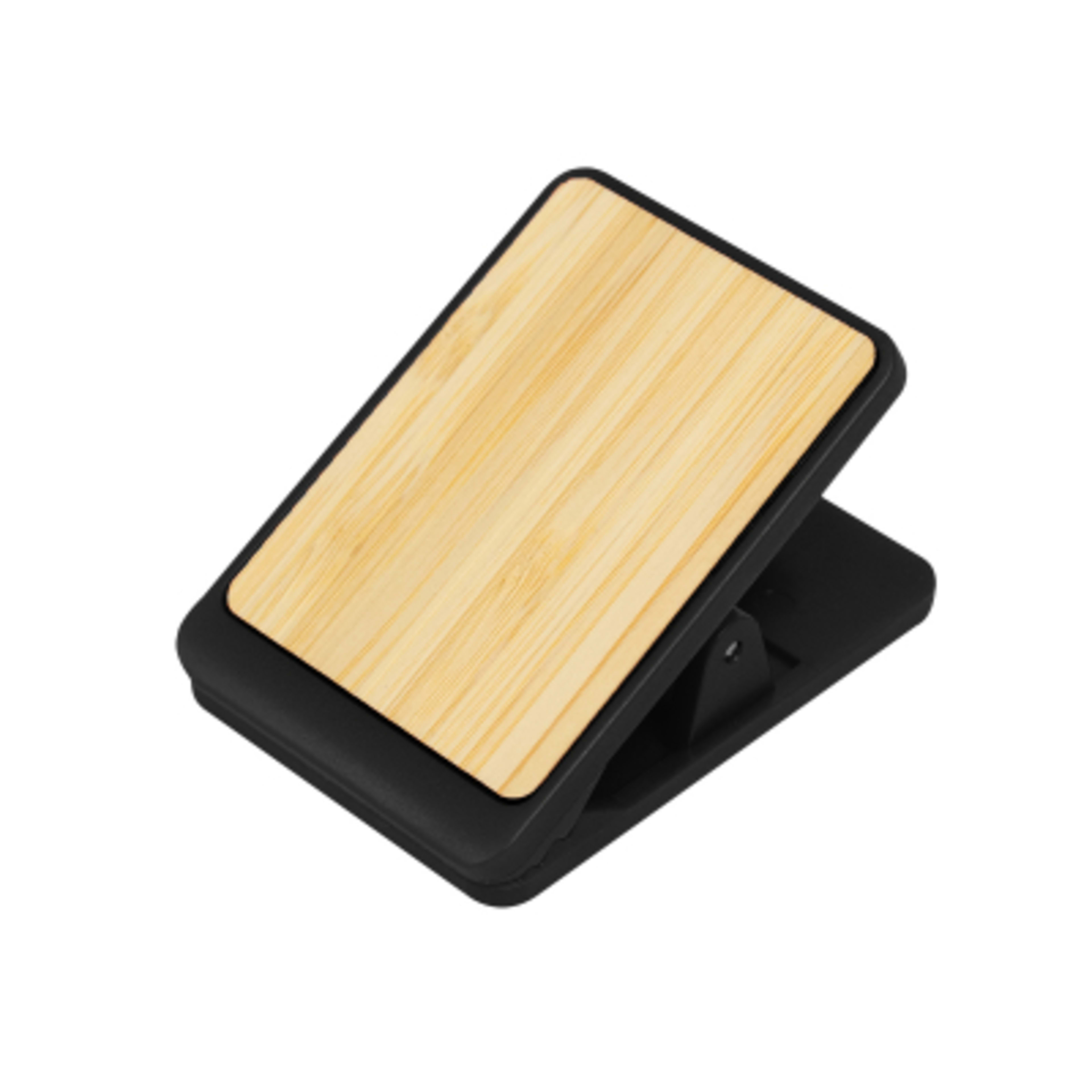 Magnetic Clip with Bamboo Accent - 2 x 2.75 in - Black - Angle - product view 9