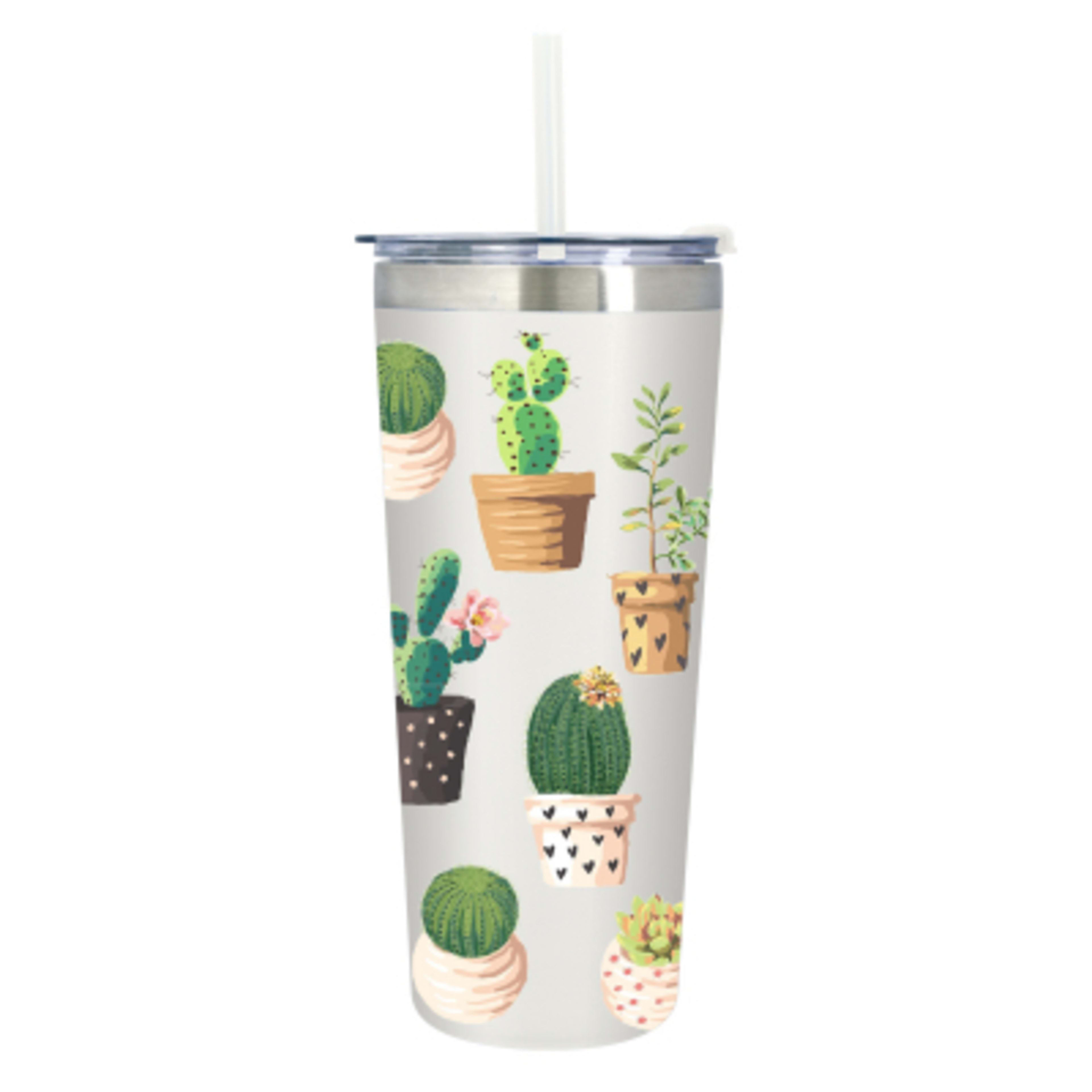 Insulated Tumbler with Flip Top Lid - 24 oz - White - Megabrite - product view 1