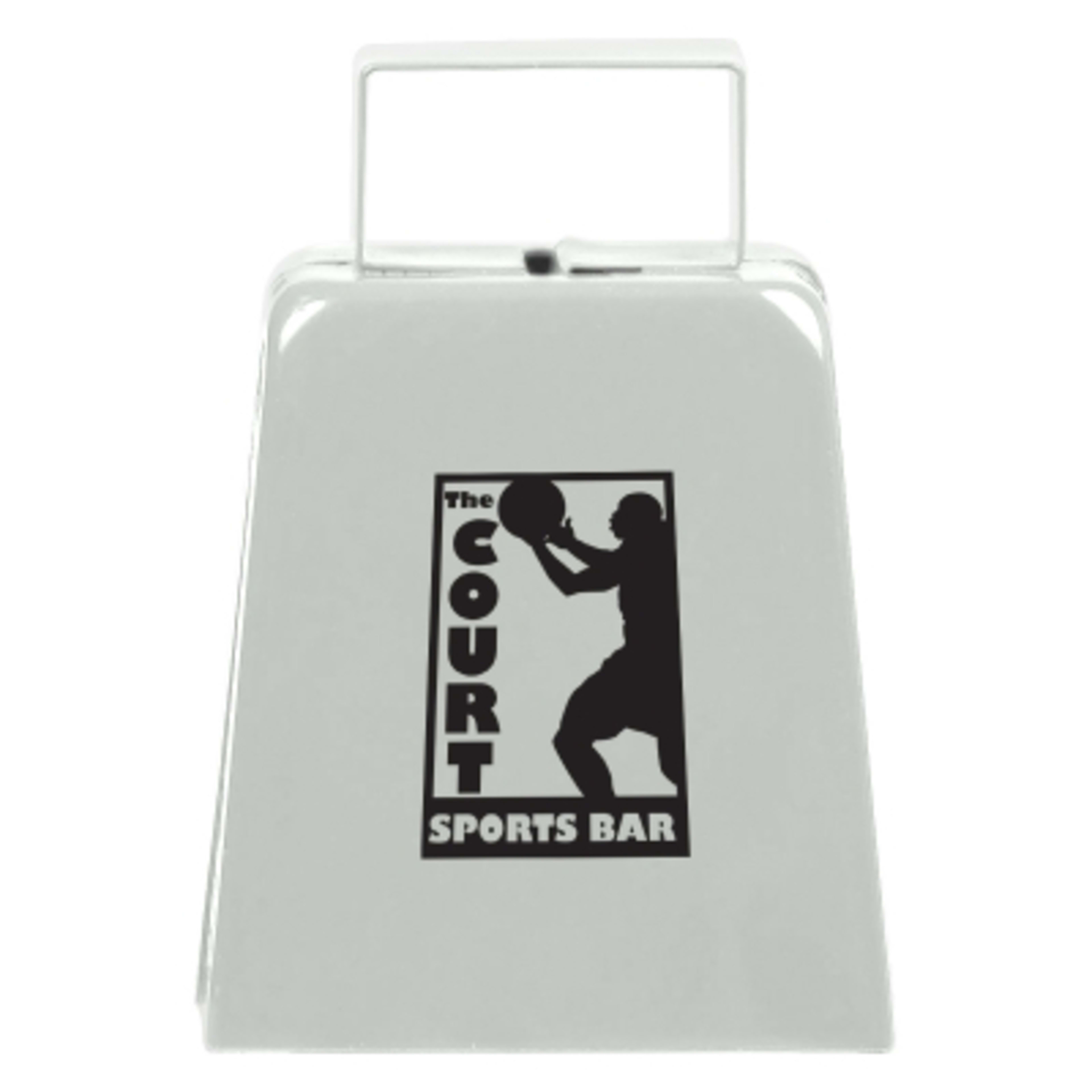 Cow Bell Powder Coated Iron - 3 x 4 in - White - Padprint - product view 1