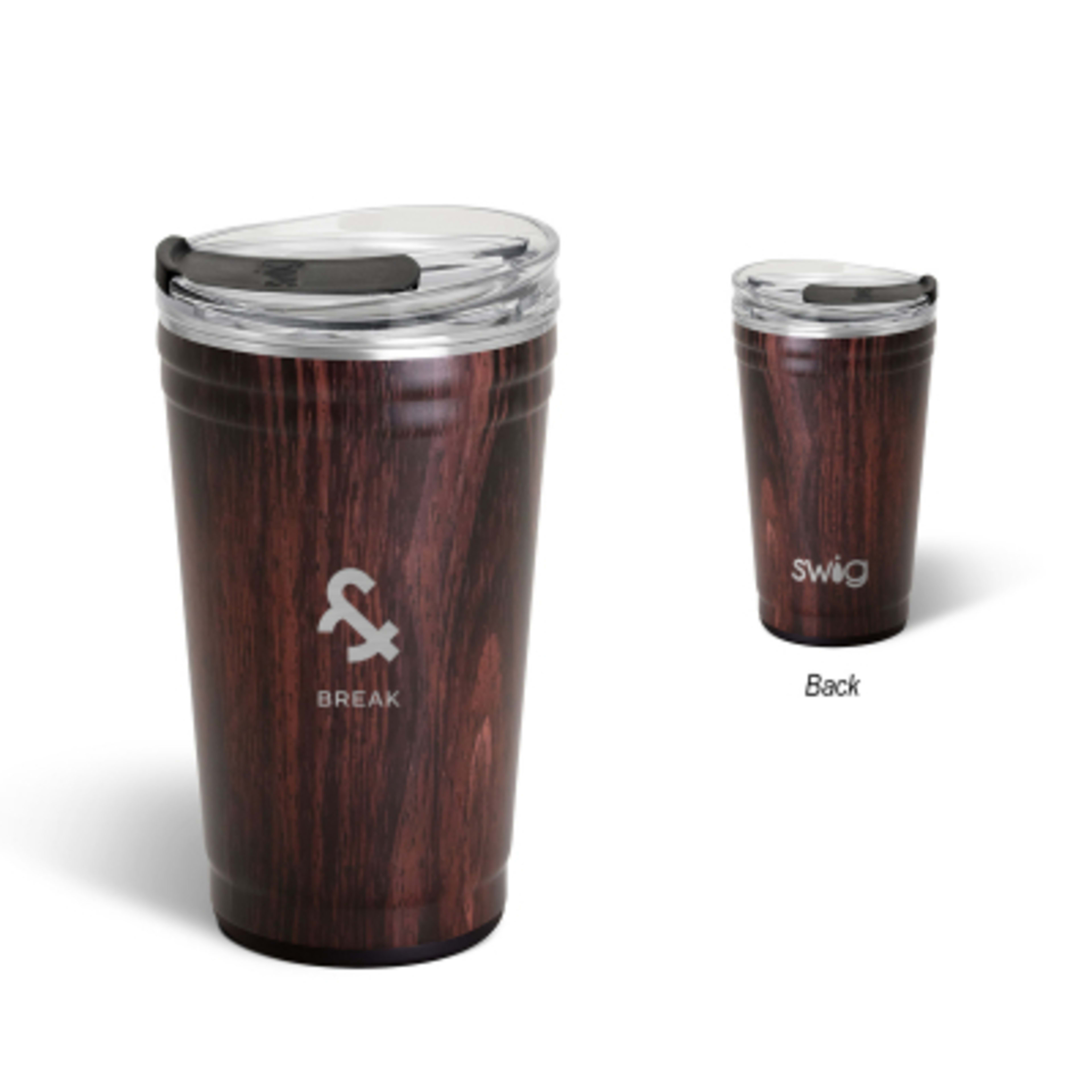 Insulated Tumbler Stainless Steel Bourbon Barrel - 24 oz - Brown - Laser - product view 2