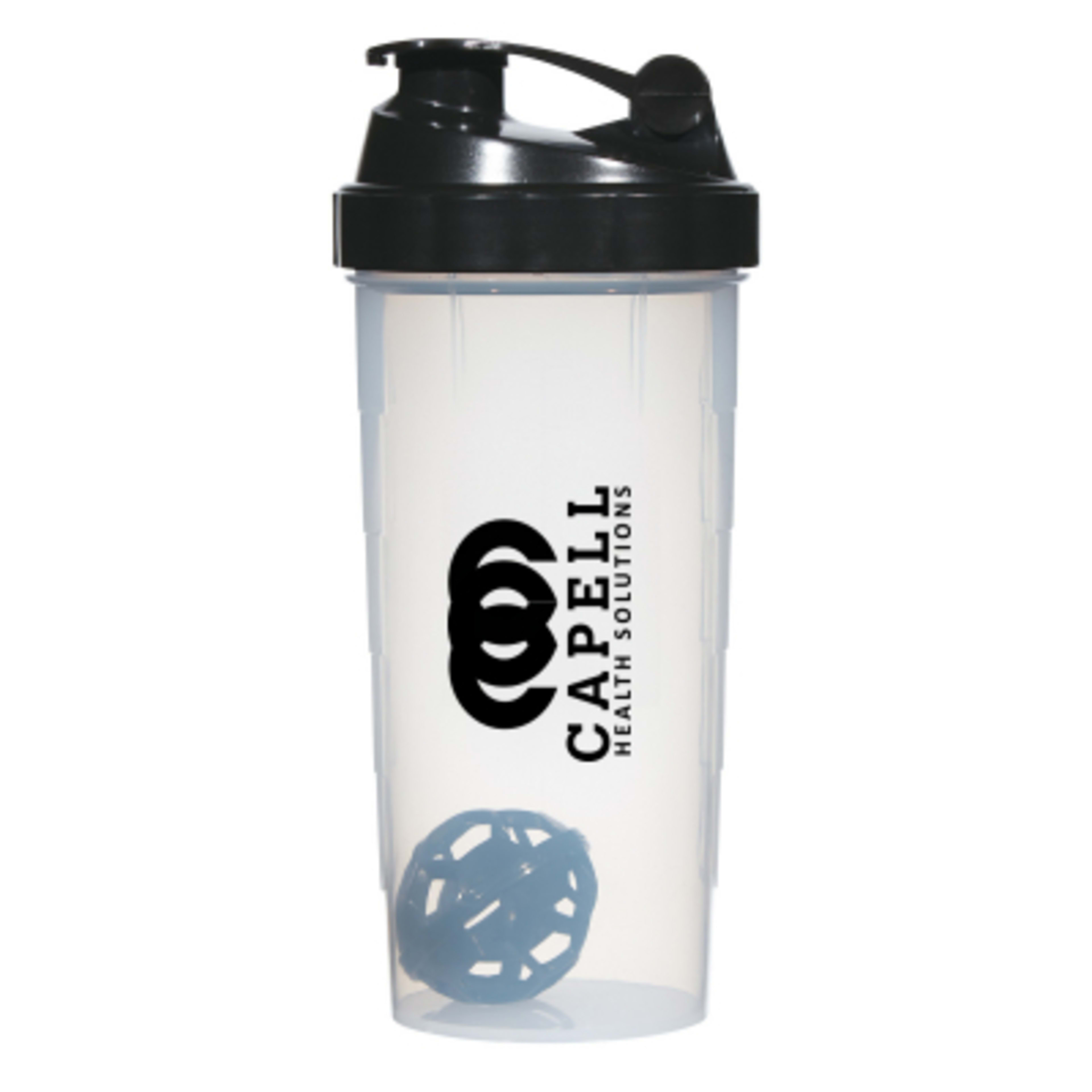 Shaker Bottle Polypropylene Agitator Ball - 24 oz - Clear/Black - Silkscreen - product view 1