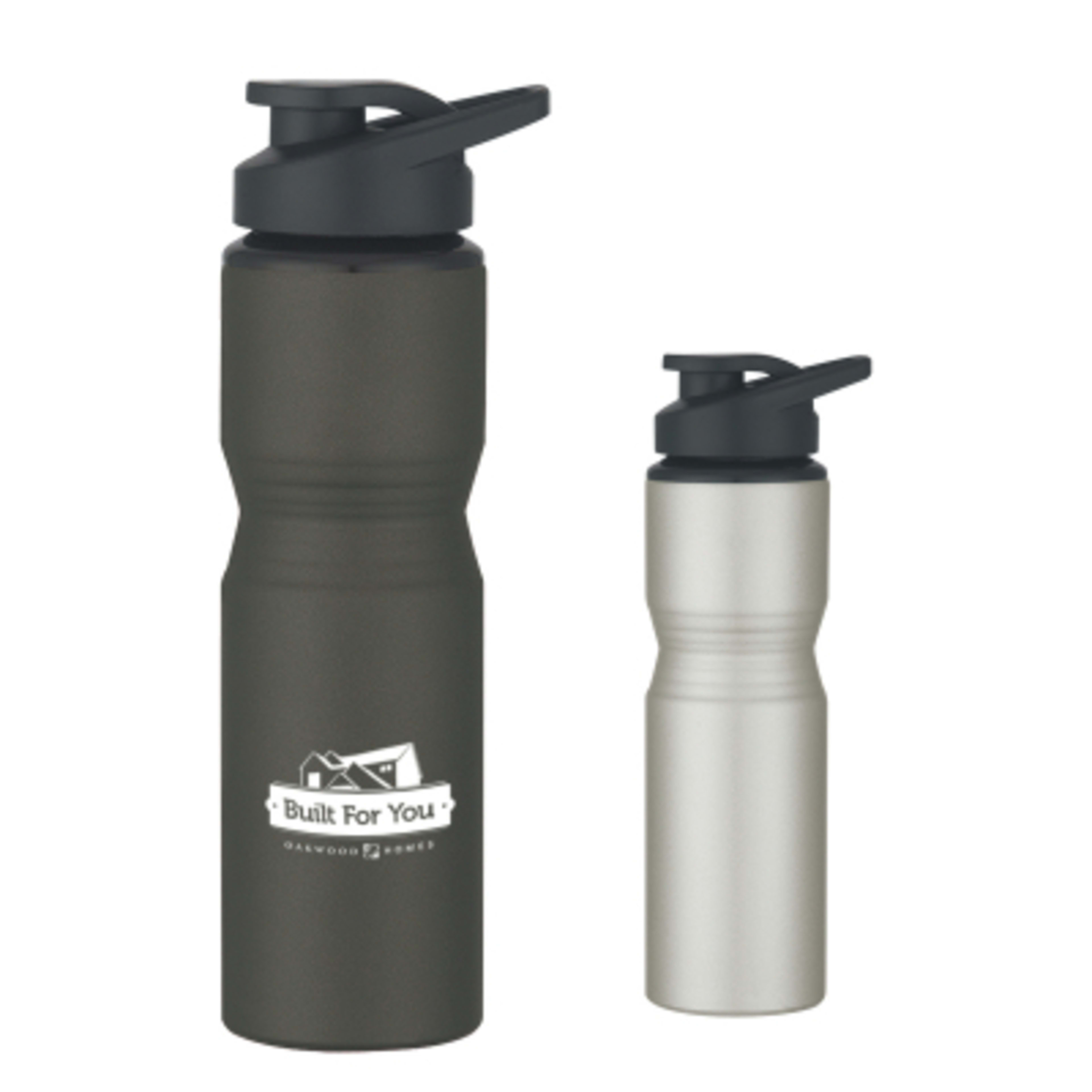 Water Bottle Recycled Aluminum Sports Sip Lid - 28 oz - Group Shot - promotional product with custom logo