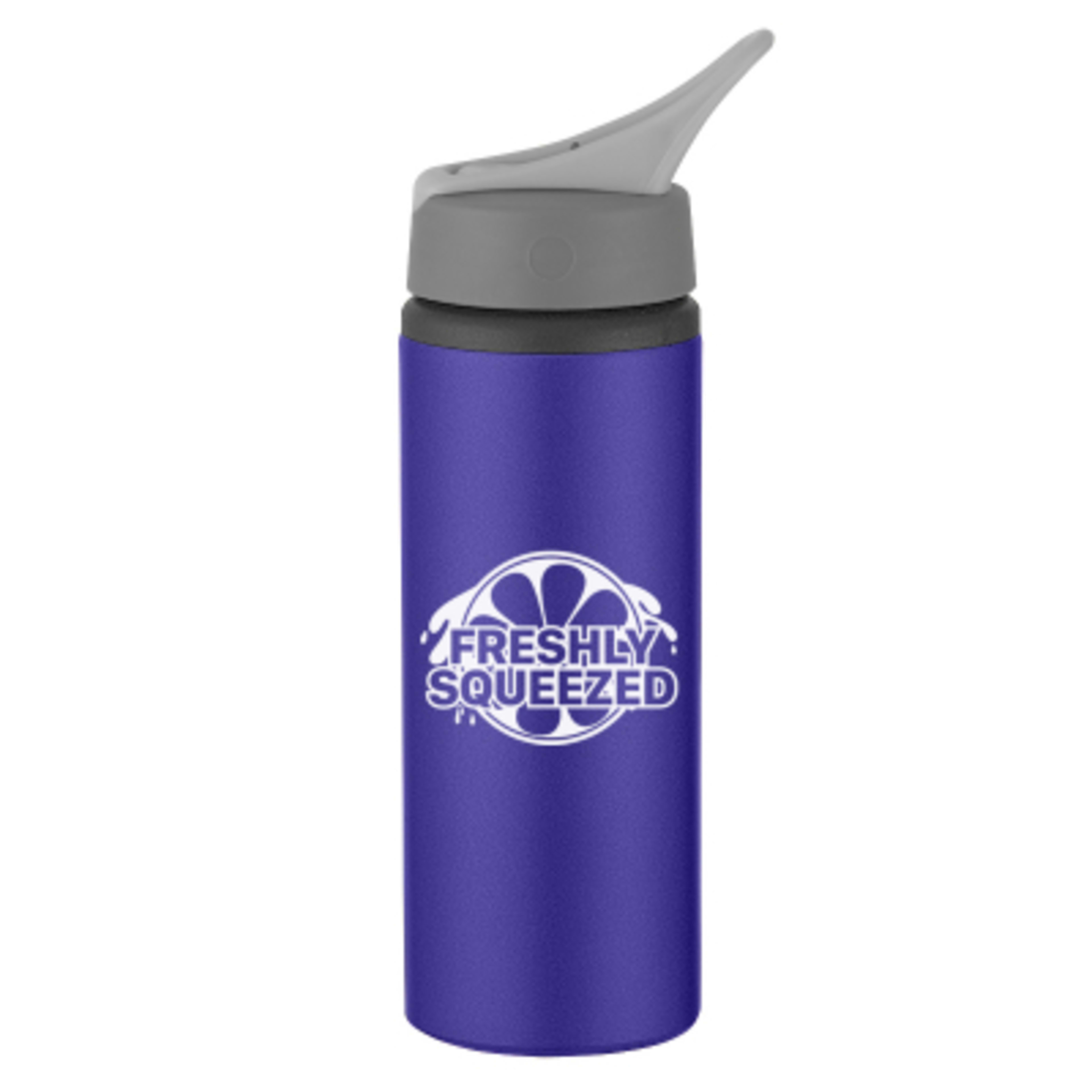 Water Bottle Aluminum Bike Sip Top Handle - 25 oz - MET/Purple - Silkscreen - product view 1