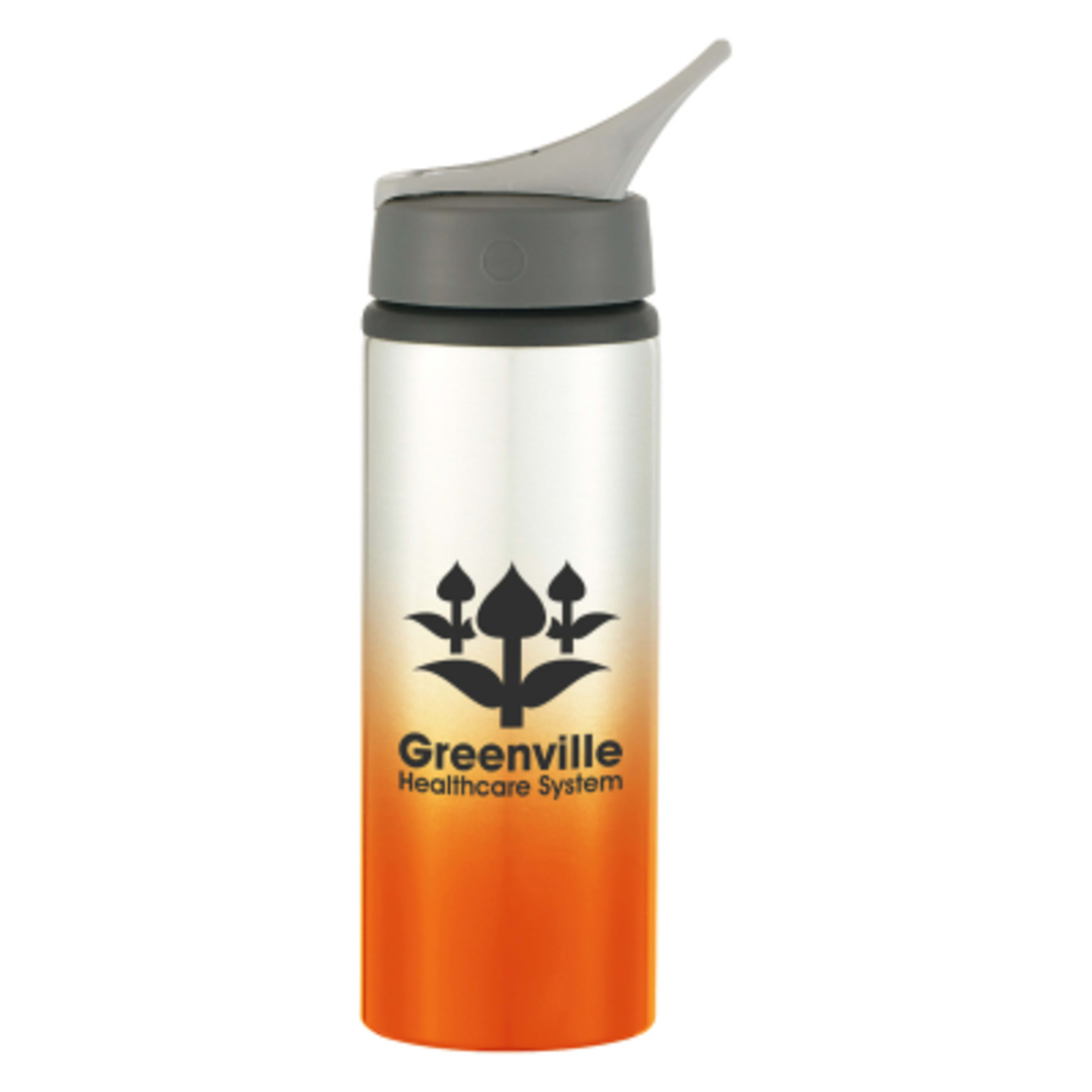 Aluminum Tumbler with Screw-On Sip Top Lid - 25 oz - Silver/ORN - Silkscreen - promotional product with custom logo