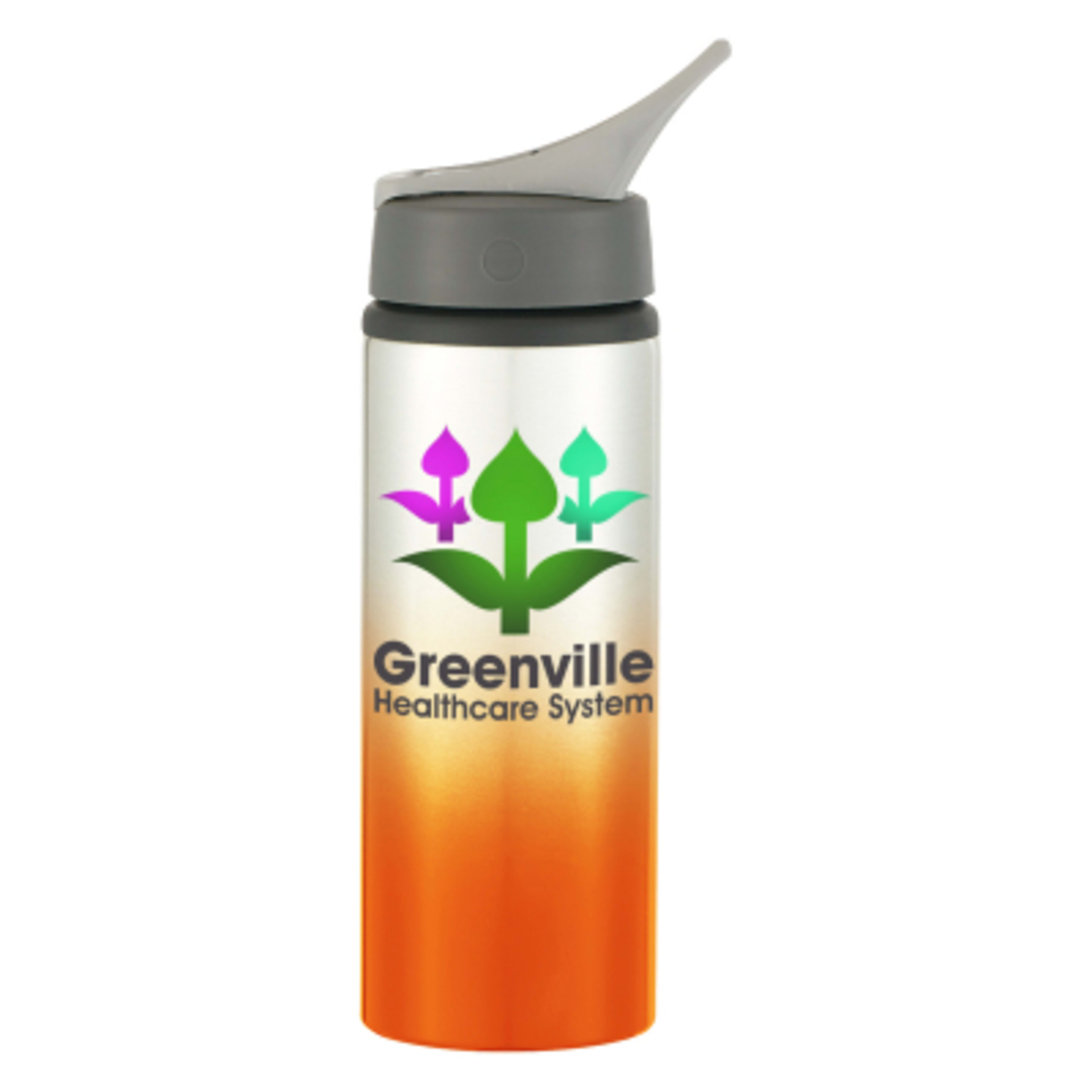 Aluminum Tumbler with Screw-On Sip Top Lid - 25 oz - Silver/ORN - Colorbrite - product view 2