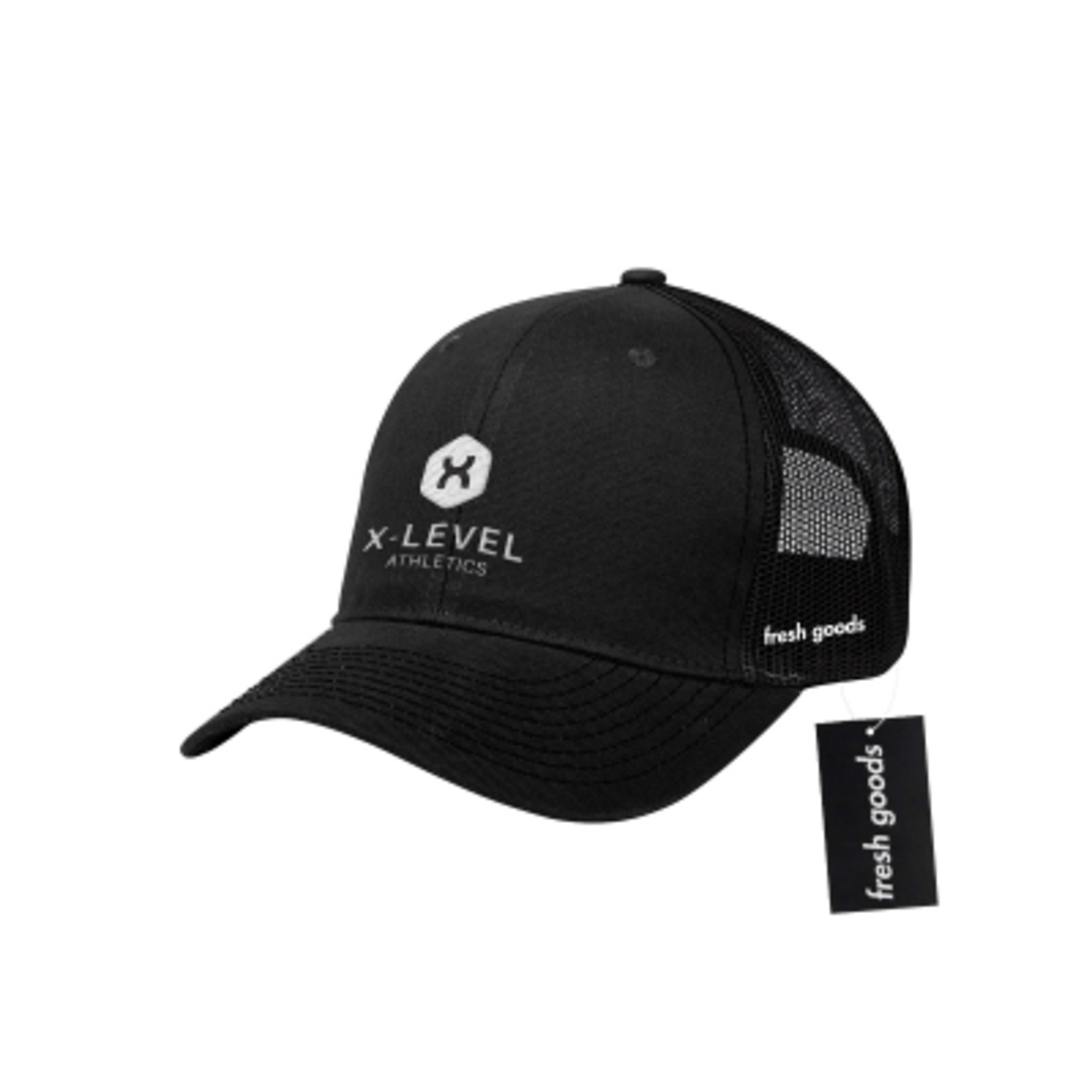 Baseball Cap Cotton Twill Mesh Back (One Size) - Black/Black - Embroidery - product view 2