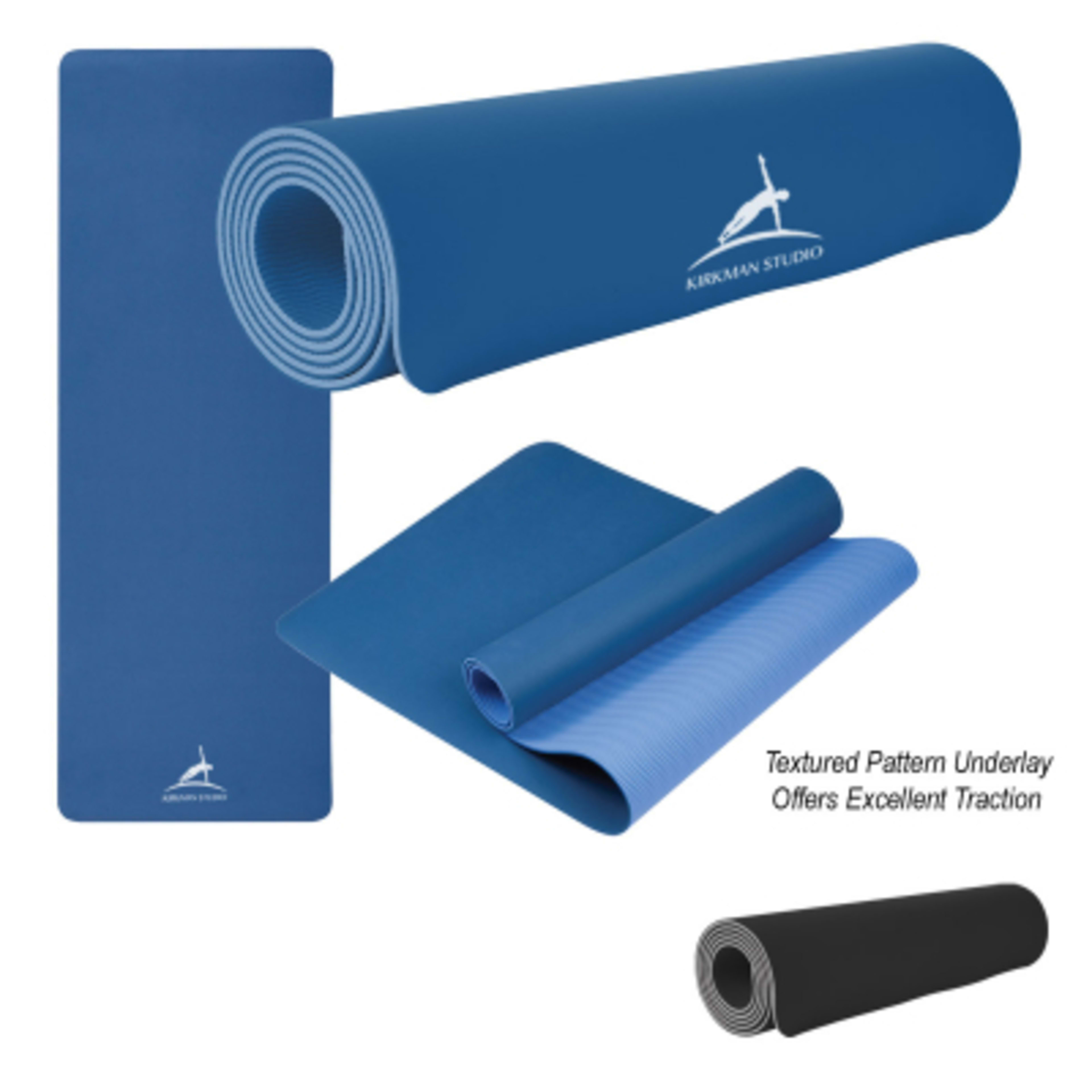 Two-Tone Double Layer Yoga Mat TPE - 24 x 71 in - Group Shot - product view 2
