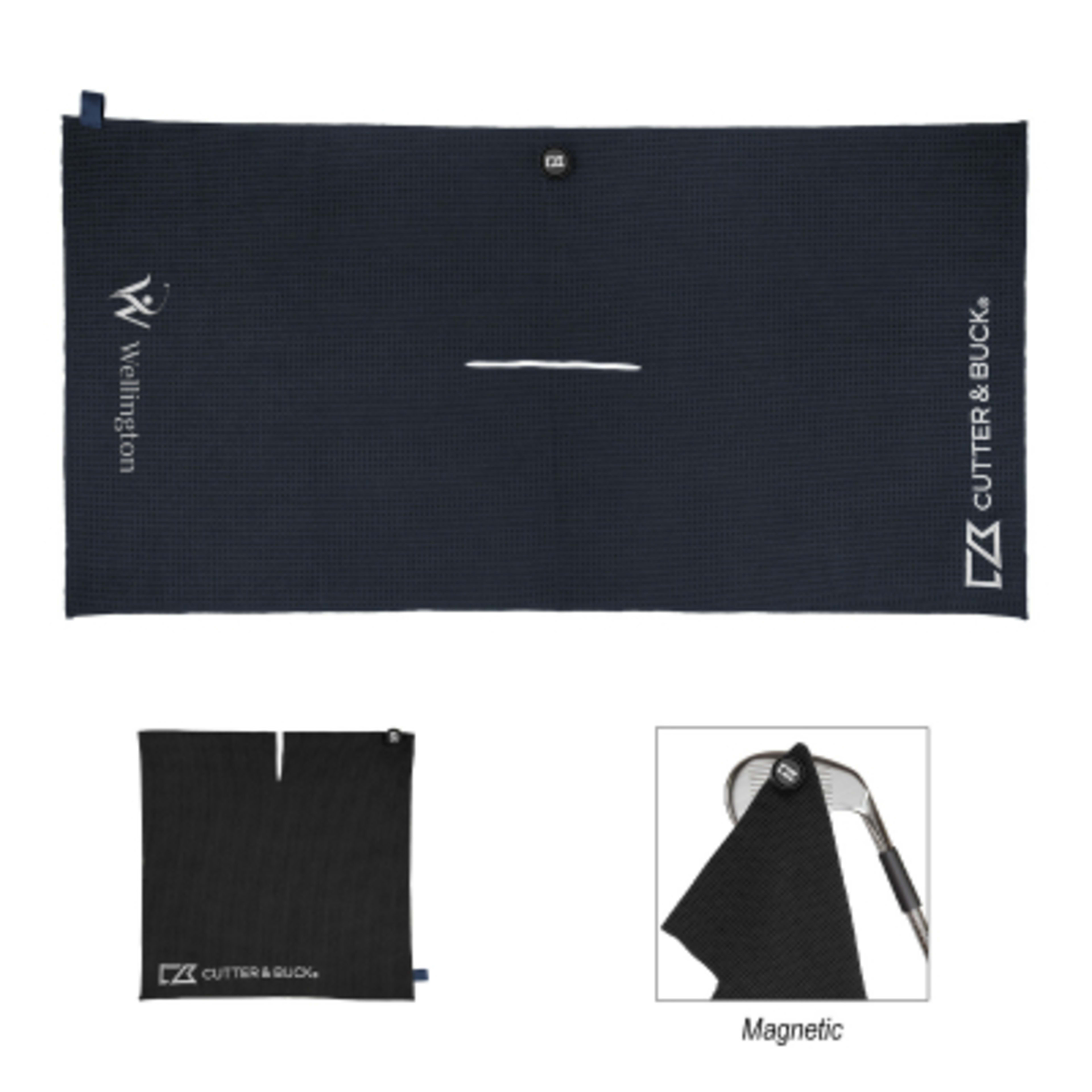 Golf Towel rPET Magnetic Microfiber - 40 x 10 in - Group Shot - product view 1