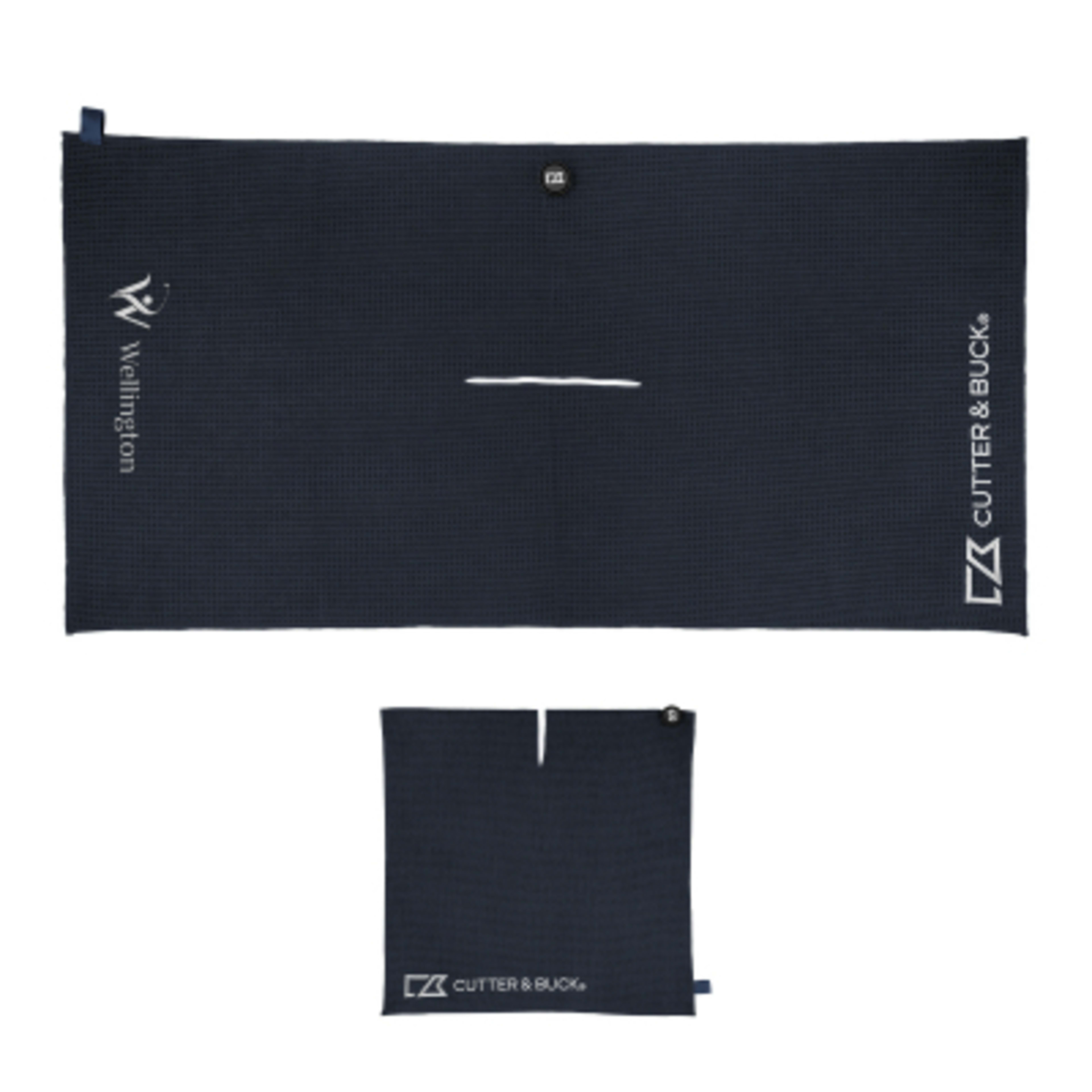 Golf Towel rPET Magnetic Microfiber - 40 x 10 in - Navy - Embroidery - product view 3