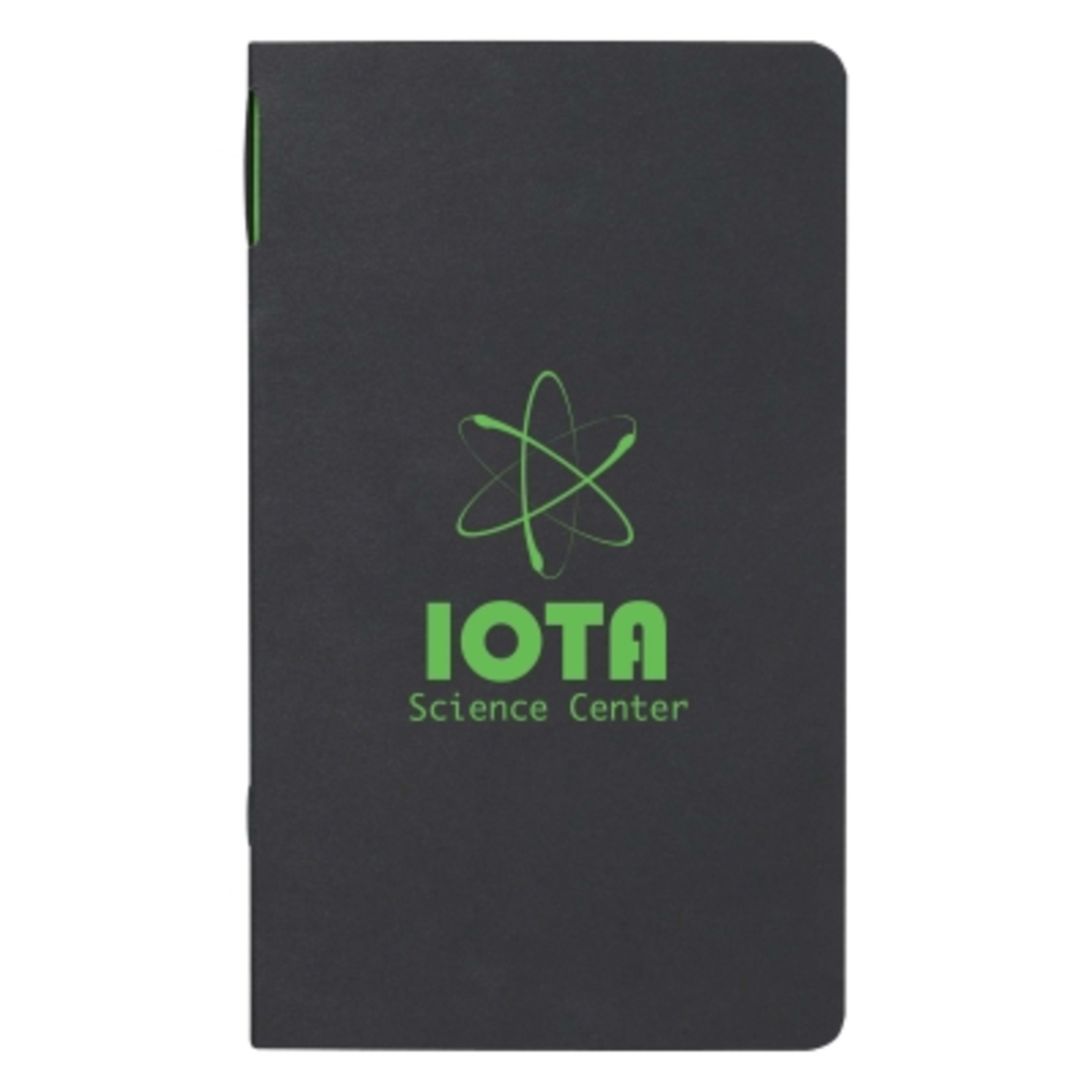 Notebook FSC Certified with Colored Accent - 5 x 8.5 in - Black/Lime - Silkscreen - product view 3
