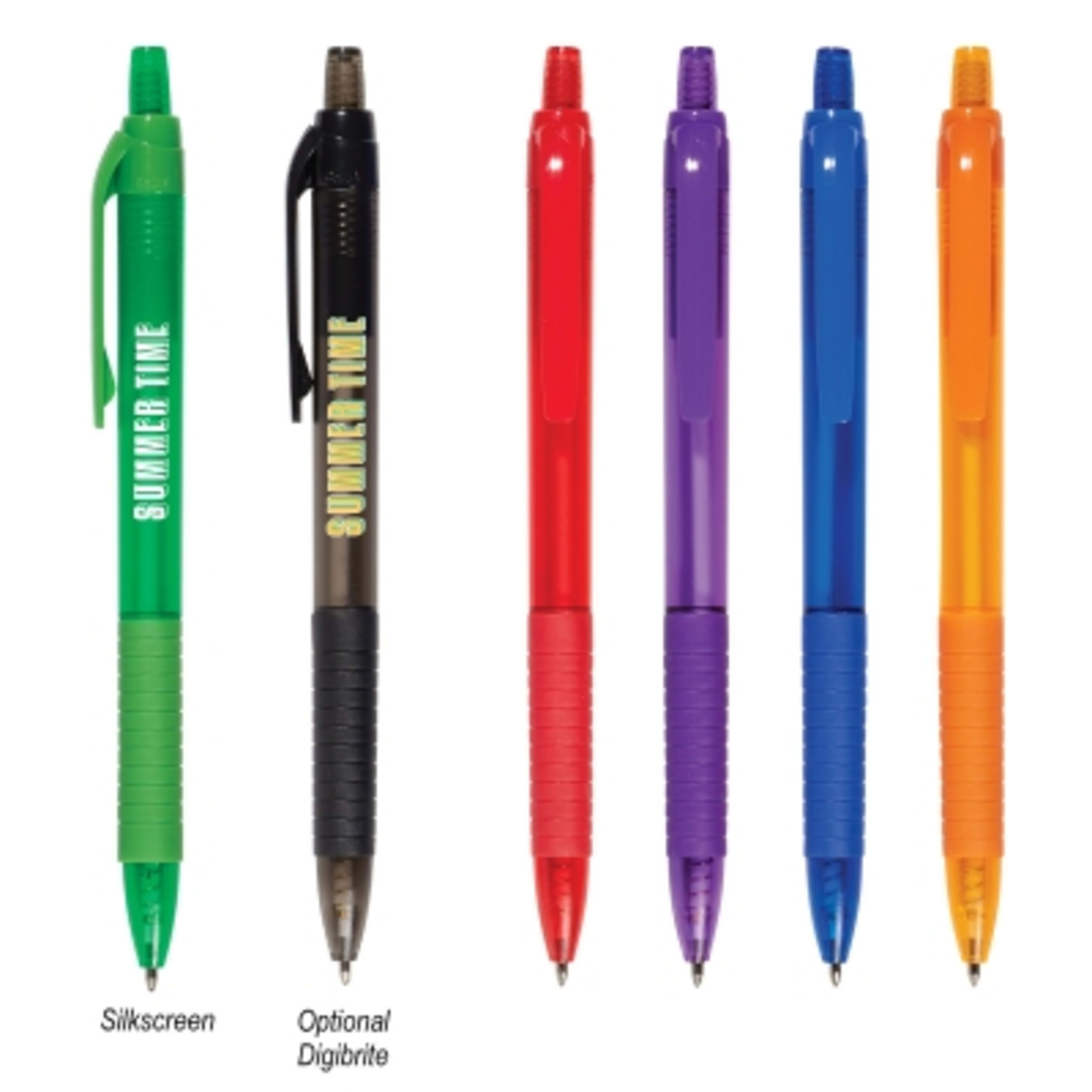Pen Ballpoint Plunger Action Rubber Grip - 5.5 in - Group Shot - product view 3