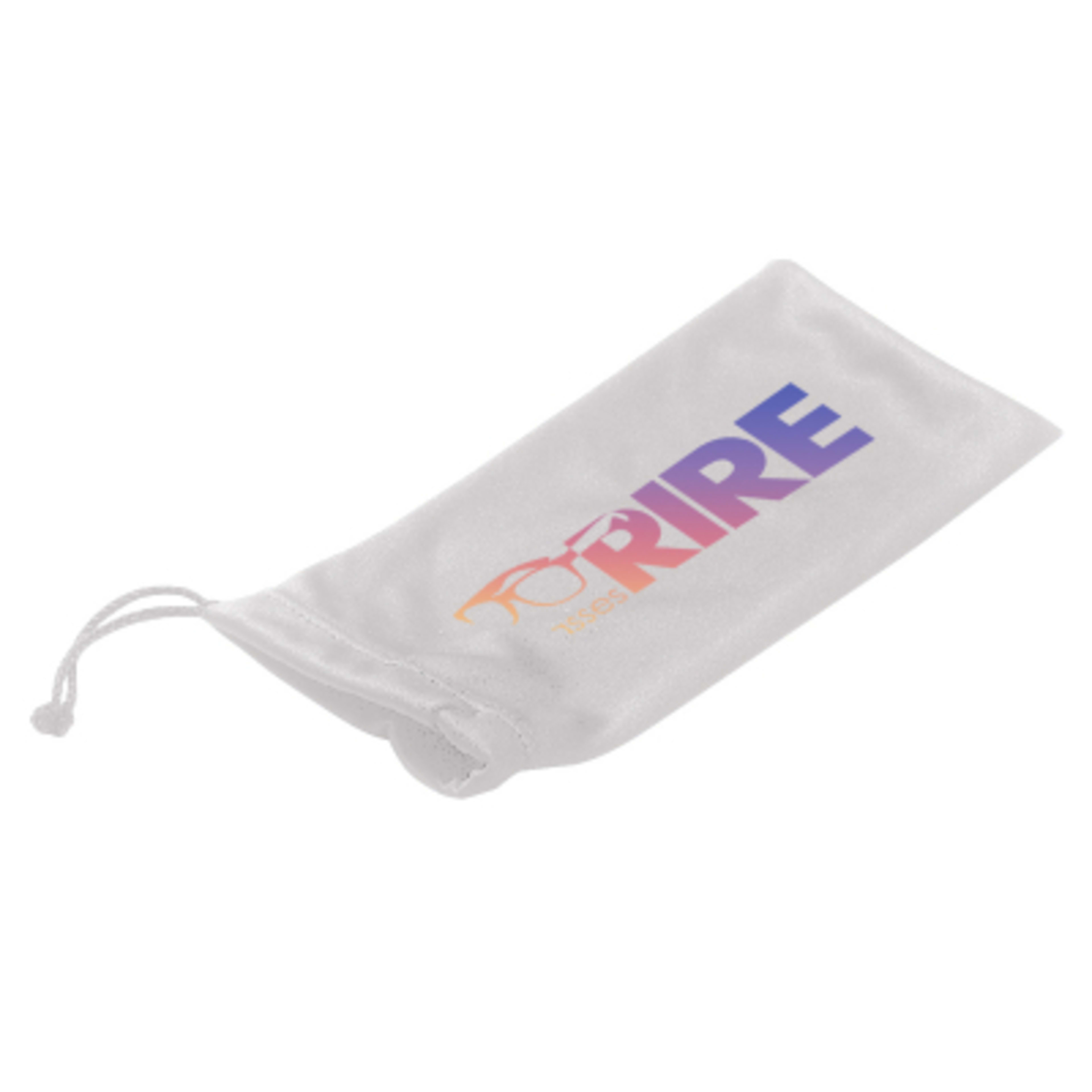 Pouch Microfiber Drawstring Sunglass Storage - 7 x 3.5 in - White - Colorbrite - product view 2