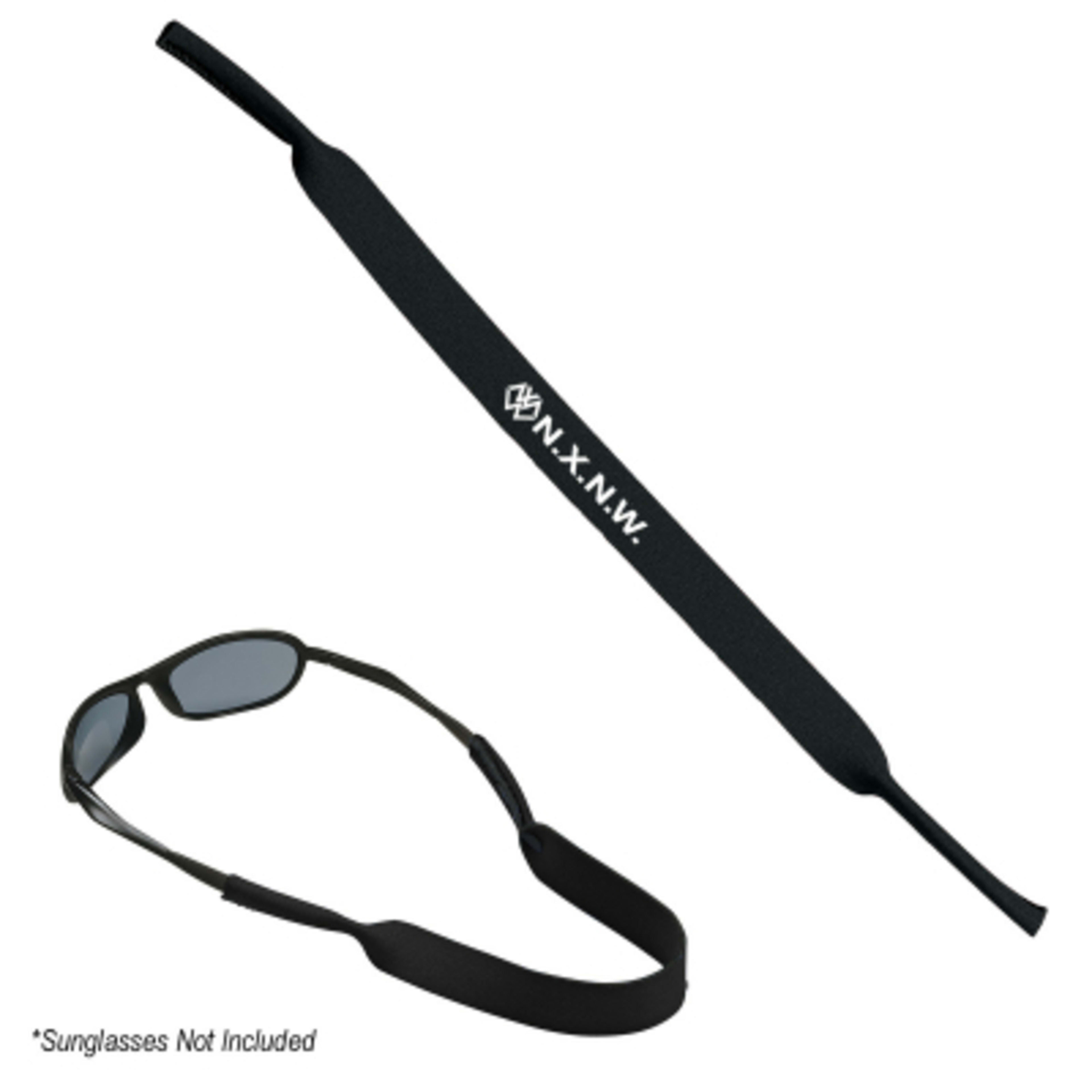 Strap Sunglass Neoprene Foam Stretchable - 15 x 1 in - Black - Silkscreen - product view 1