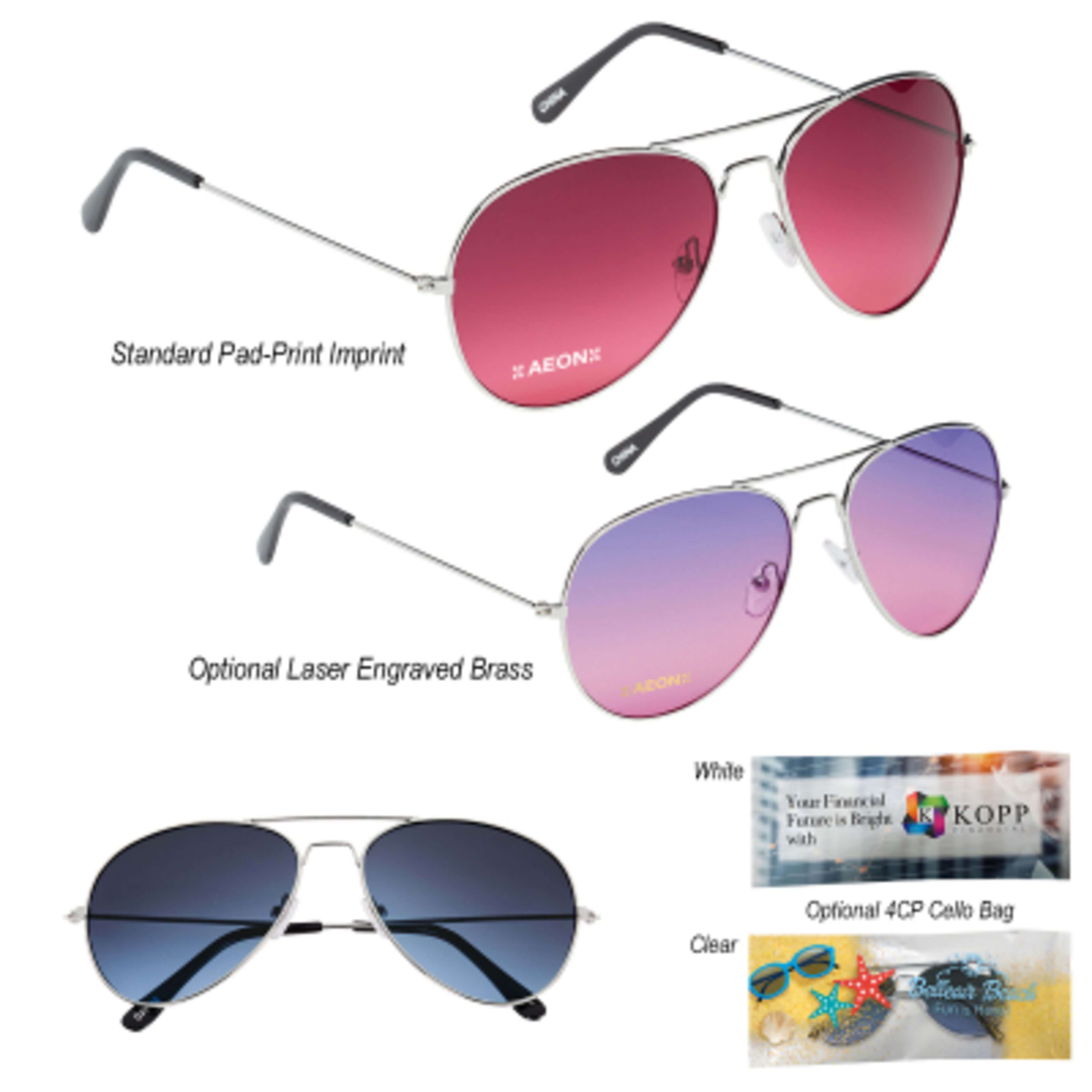 Sunglasses Ocean Gradient Aviator UV400 Protection - Group Shot - product view 2