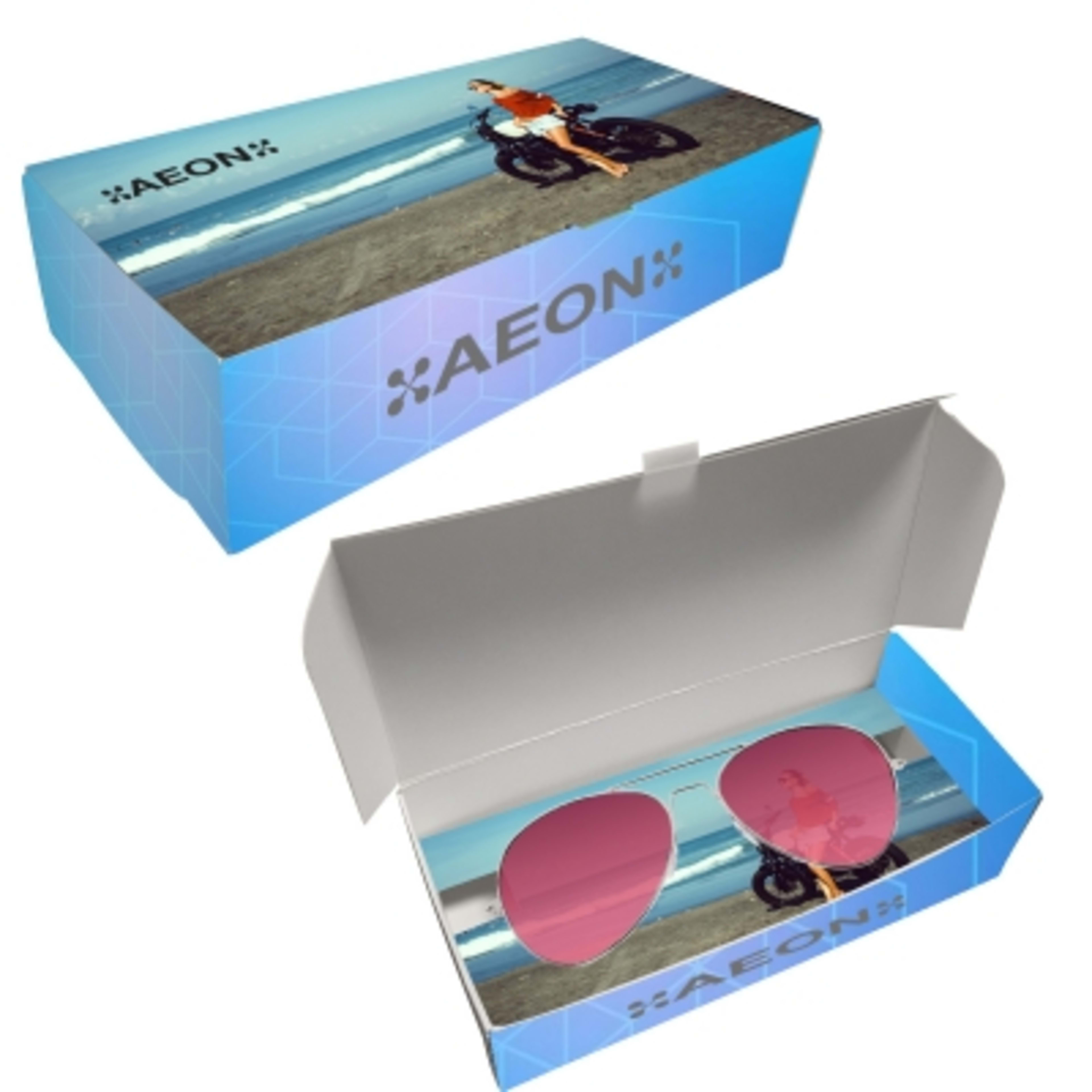 Sunglasses Ocean Gradient Aviator UV400 Protection - Silver/Red - SGBA Optional Custombox 4CP - product view 5
