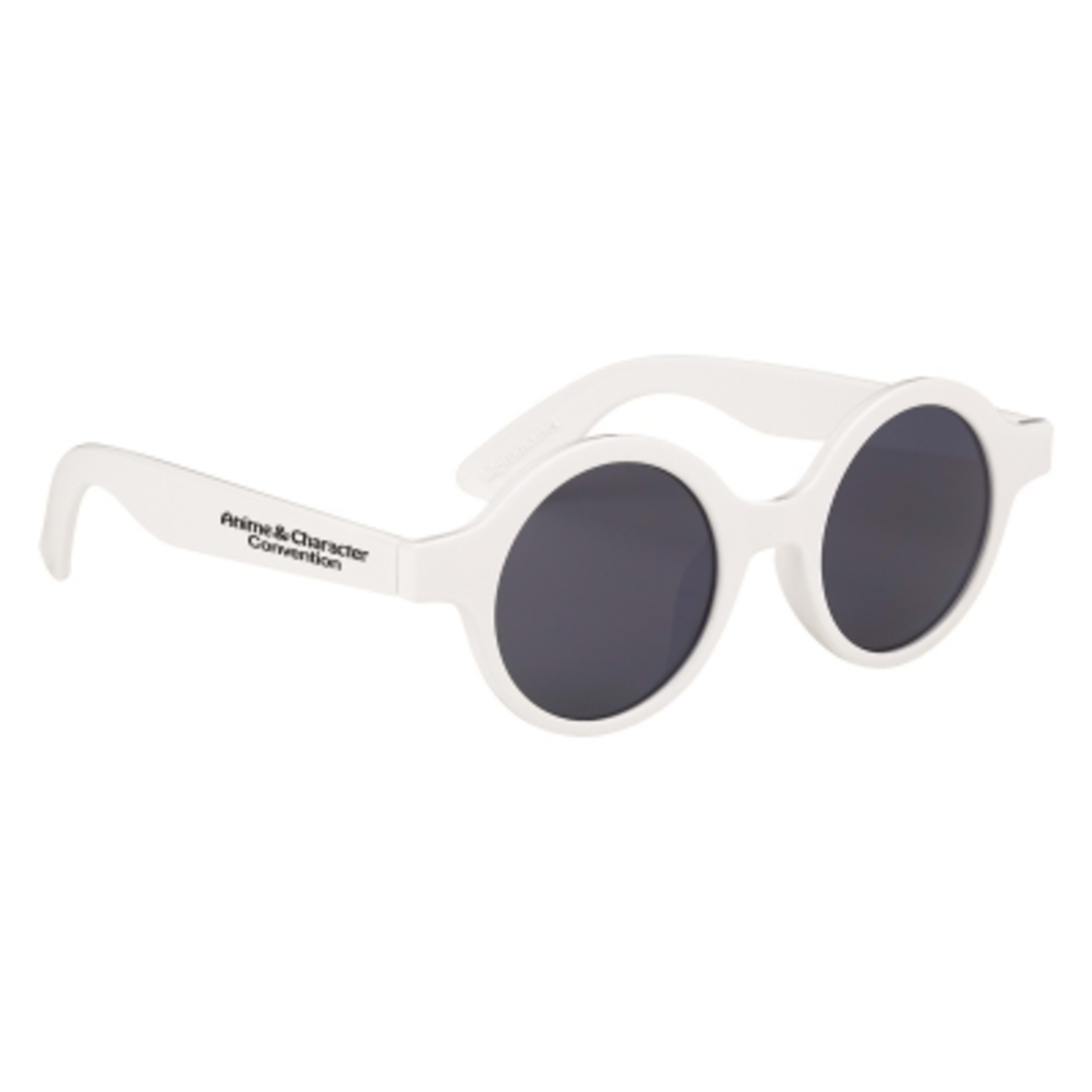 Round Sunglasses with UV400 Protection ABS Frame - White - Silkscreen - product view 1