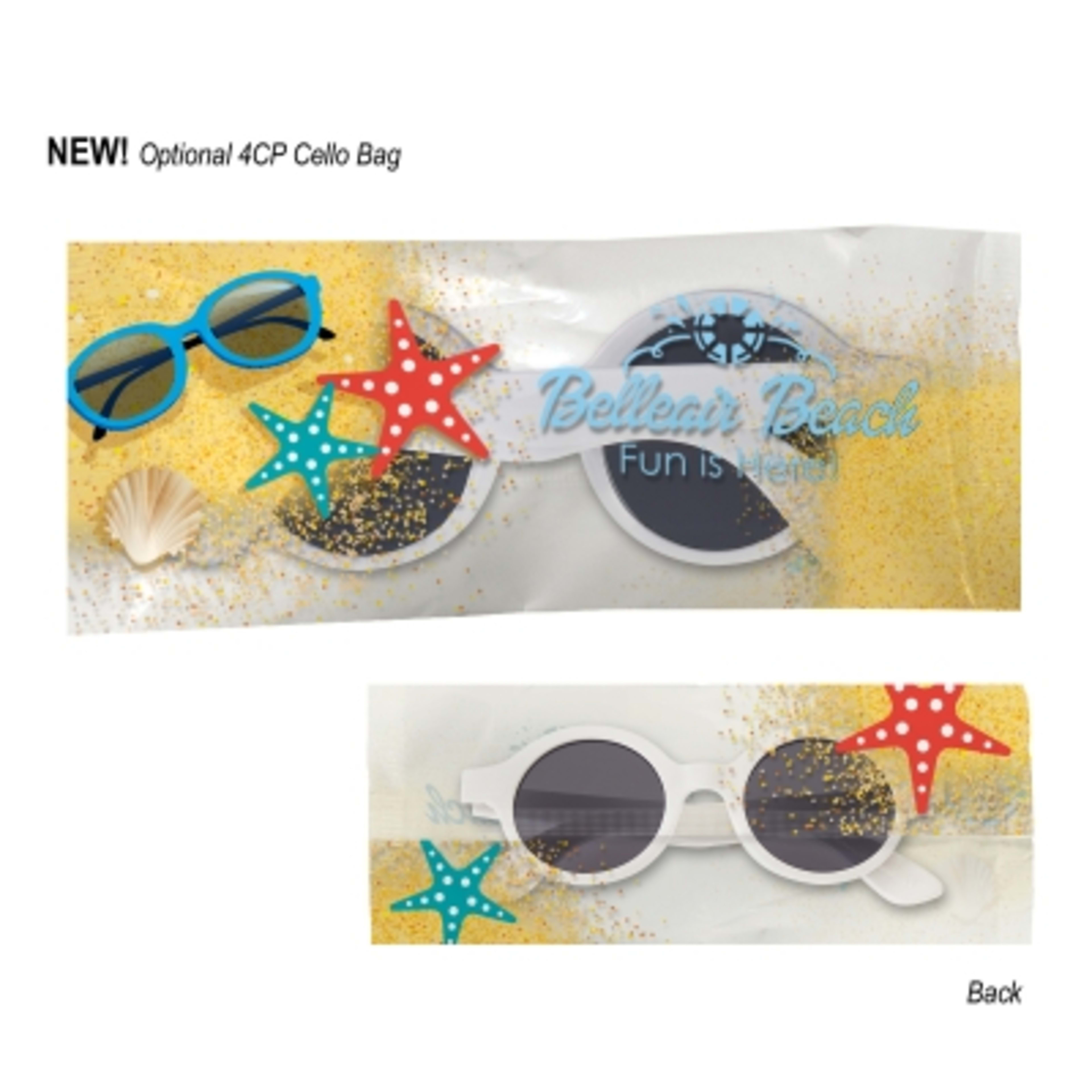 Round Sunglasses with UV400 Protection ABS Frame - White - 4CPCELLO Optional Cellobag Clear 4CP - product view 4