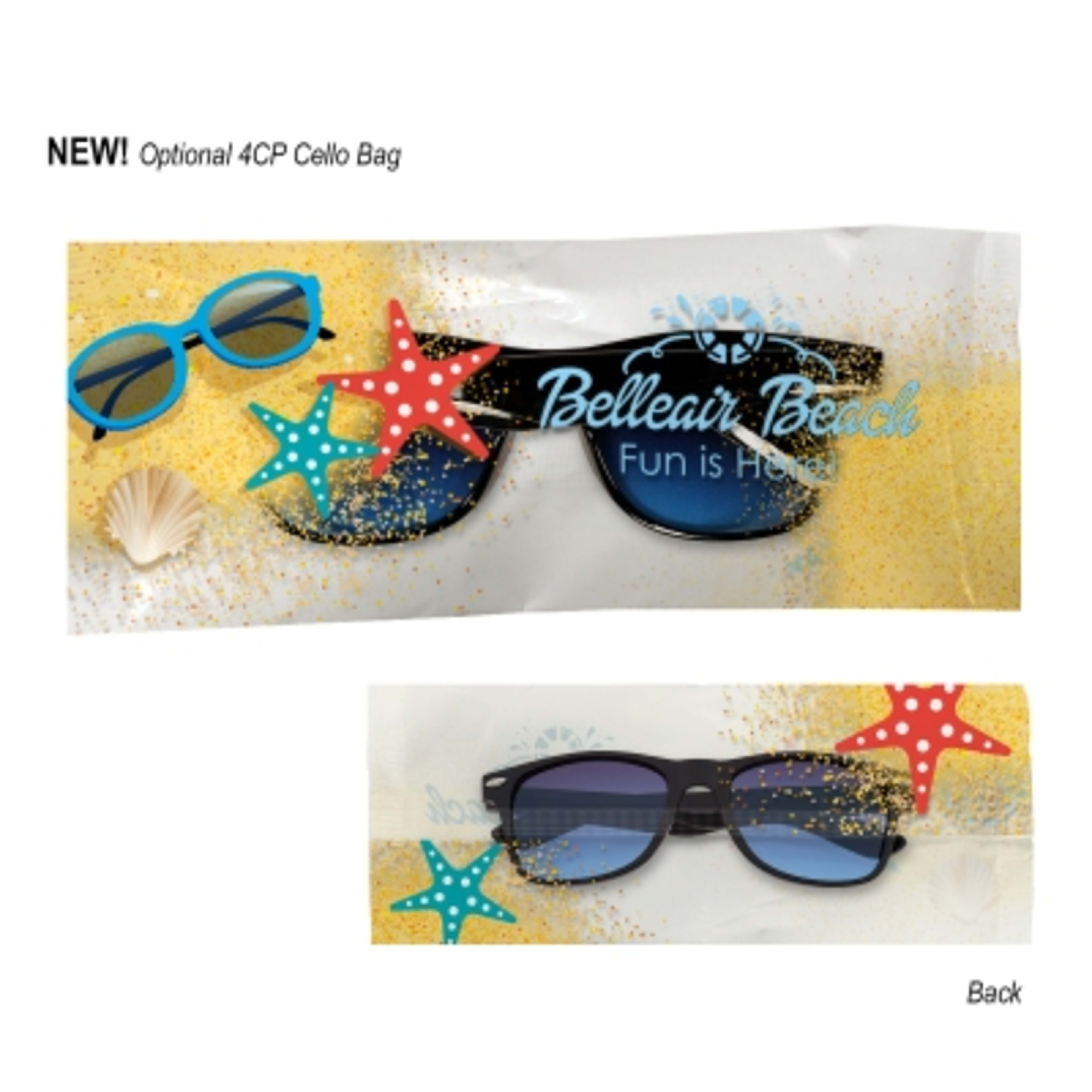 Malibu Sunglasses Ocean Gradient Lens ABS Frame - Black/Blue - 4CPCELLO Optional Cellobag Clear 4CP - product view 3