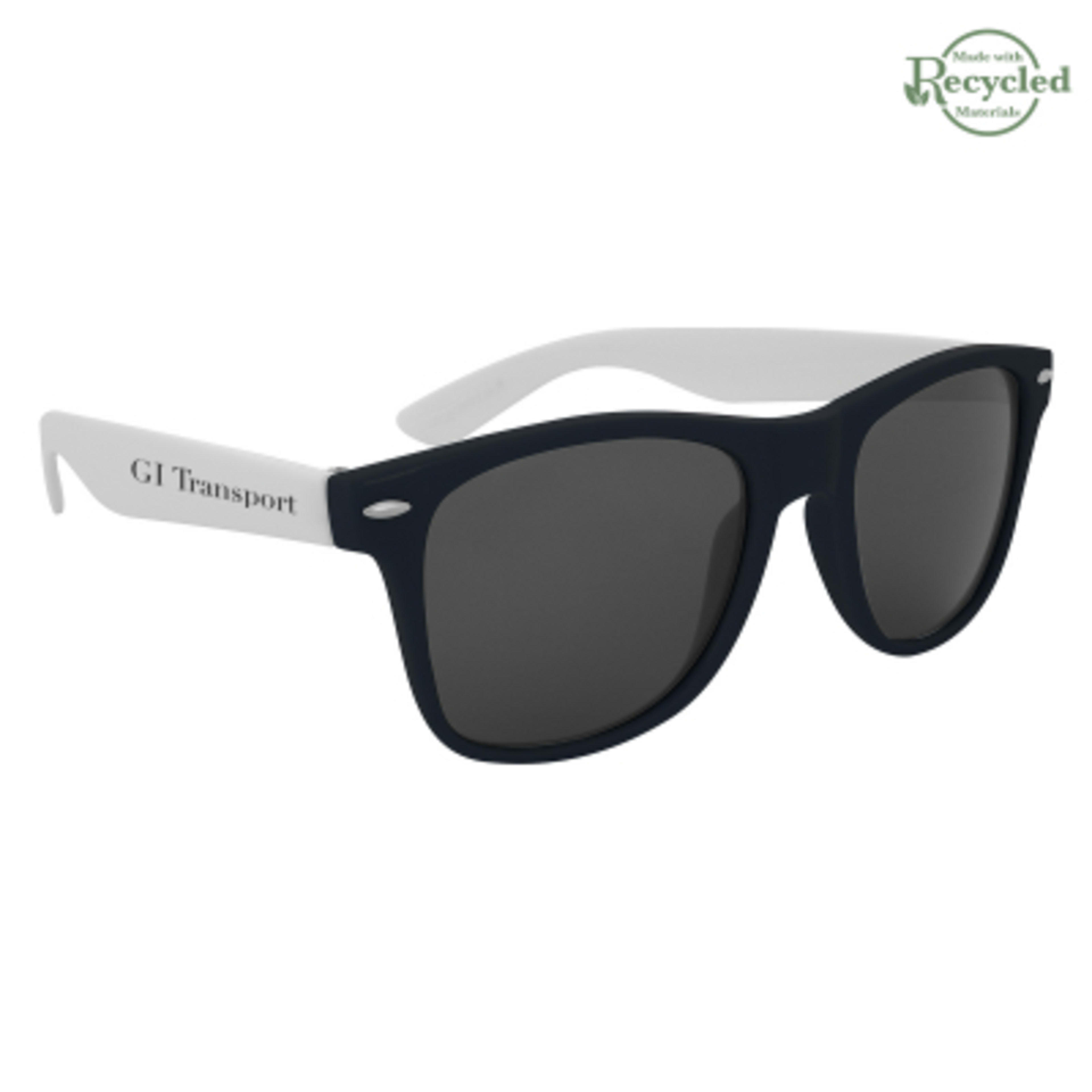 Colorblock Malibu Sunglasses ABS Frame UV400 - Navy/White - Silkscreen - product view 1
