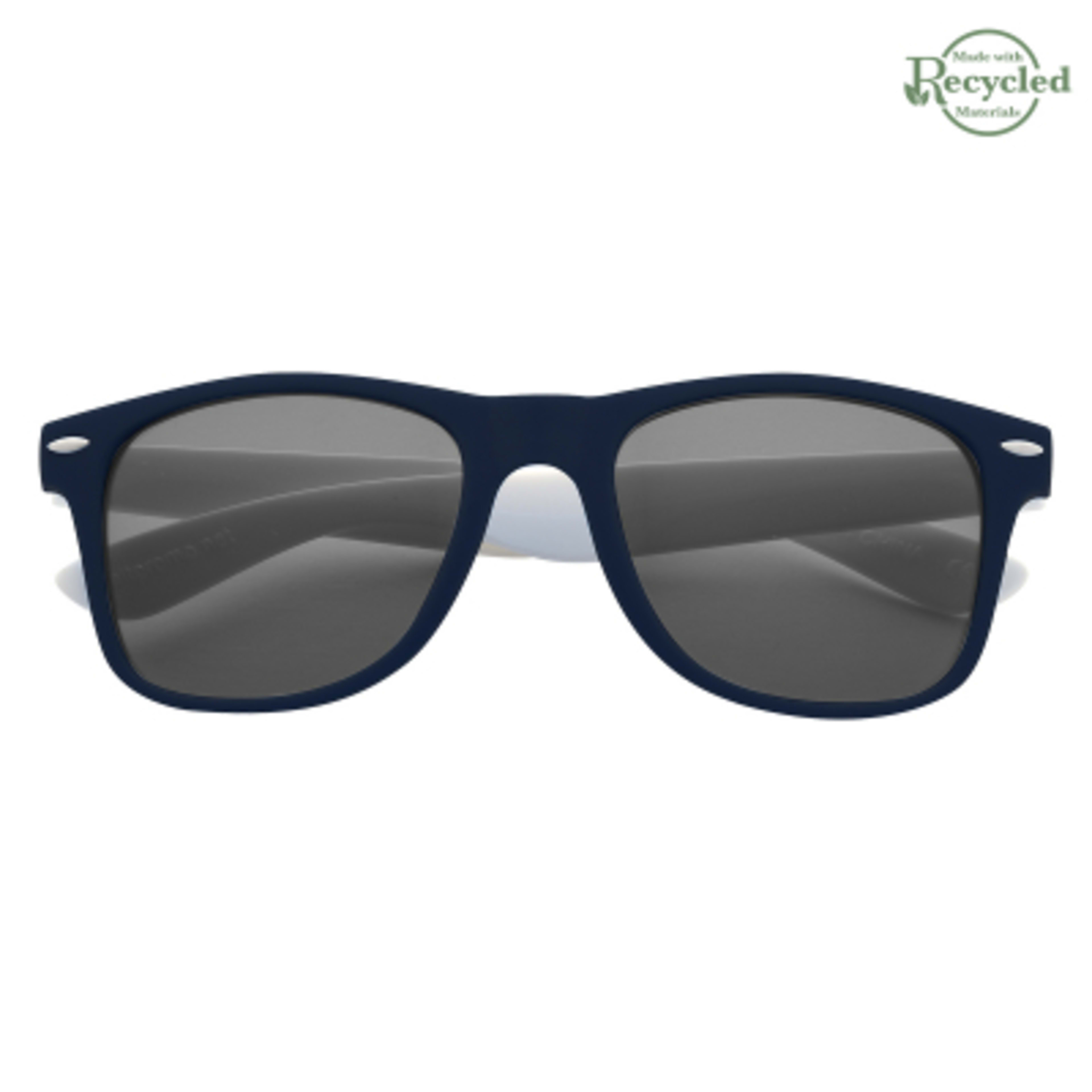Colorblock Malibu Sunglasses ABS Frame UV400 - Navy/White - Front - product view 2