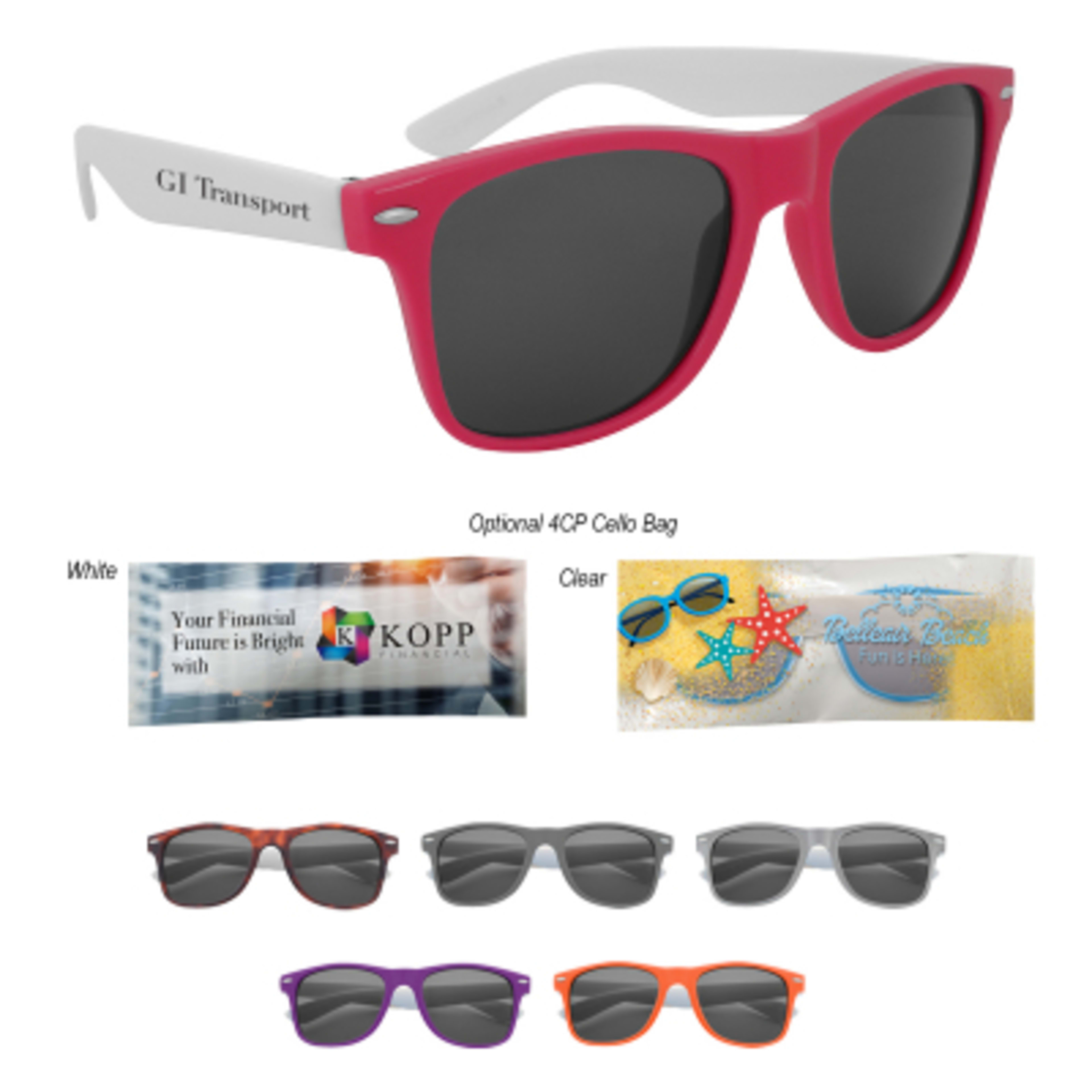 Colorblock Malibu Sunglasses ABS Frame UV400 - Group Shot - product view 3