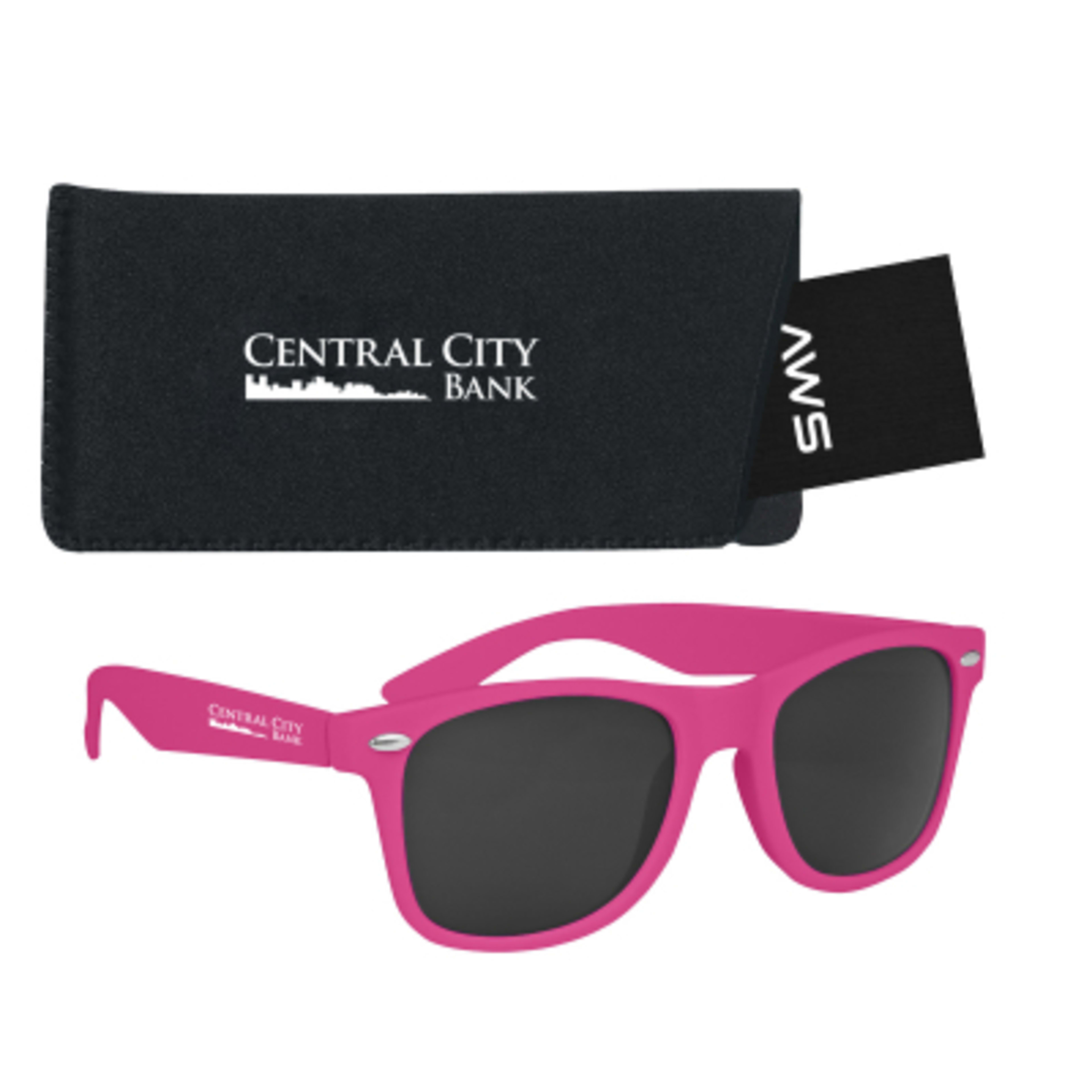 AWS Velvet Touch Malibu Sunglasses with Pouch Kit - Pink - Silkscreen - product view 8