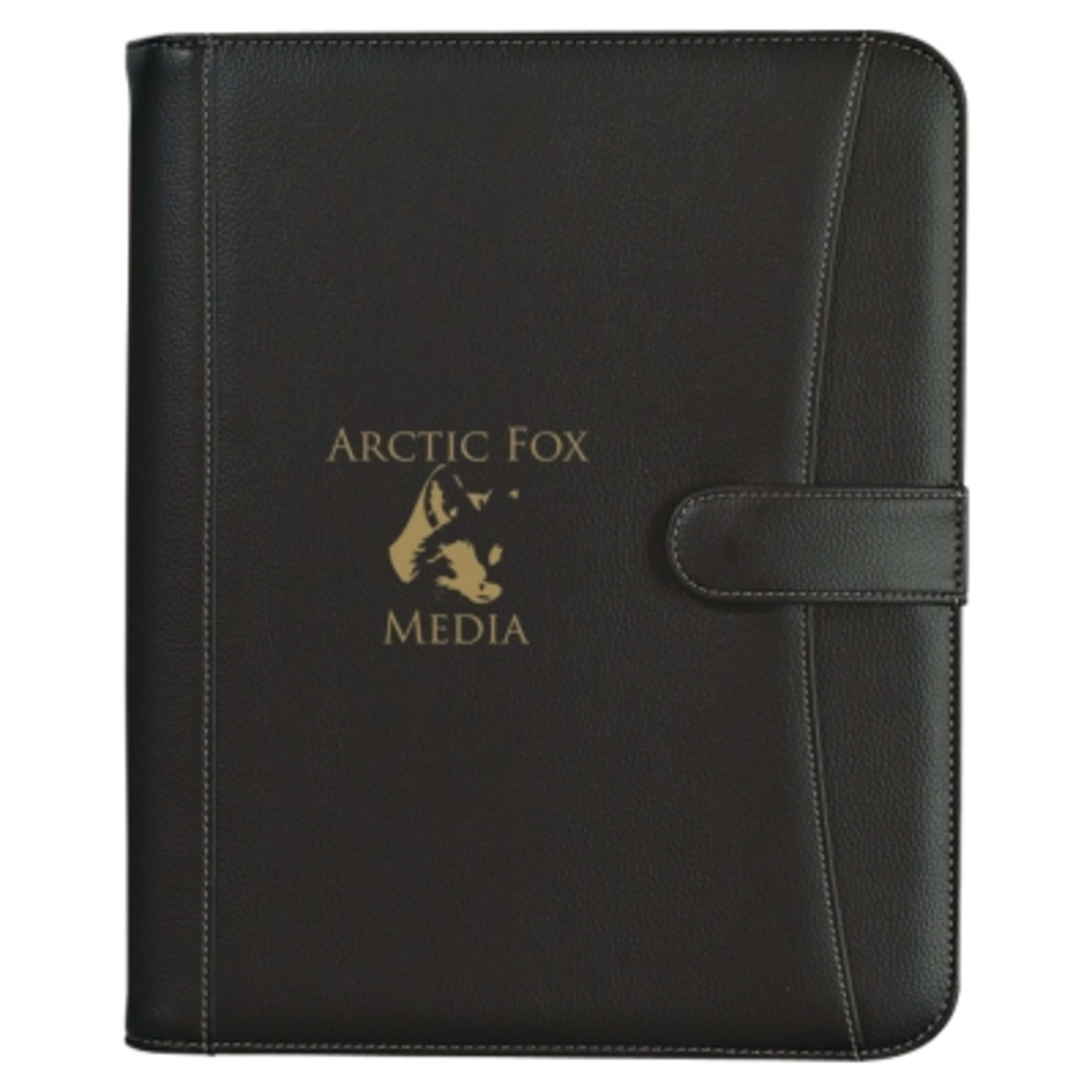 Portfolio Zippered Pebble Grain With Calculator - 11 x 13.3 in - Black - Silkscreen - product view 1