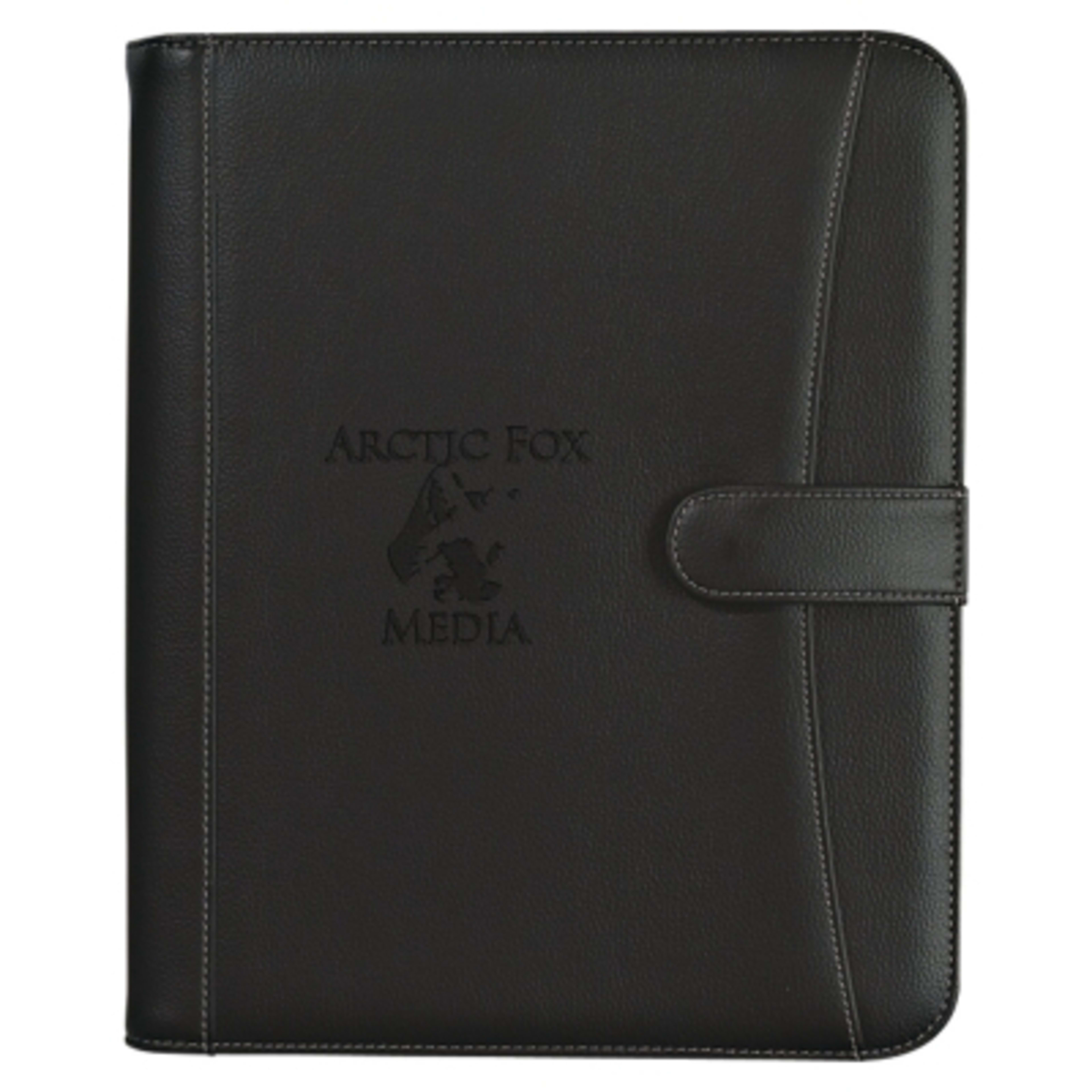 Portfolio Zippered Pebble Grain With Calculator - 11 x 13.3 in - Black - Deboss - product view 3