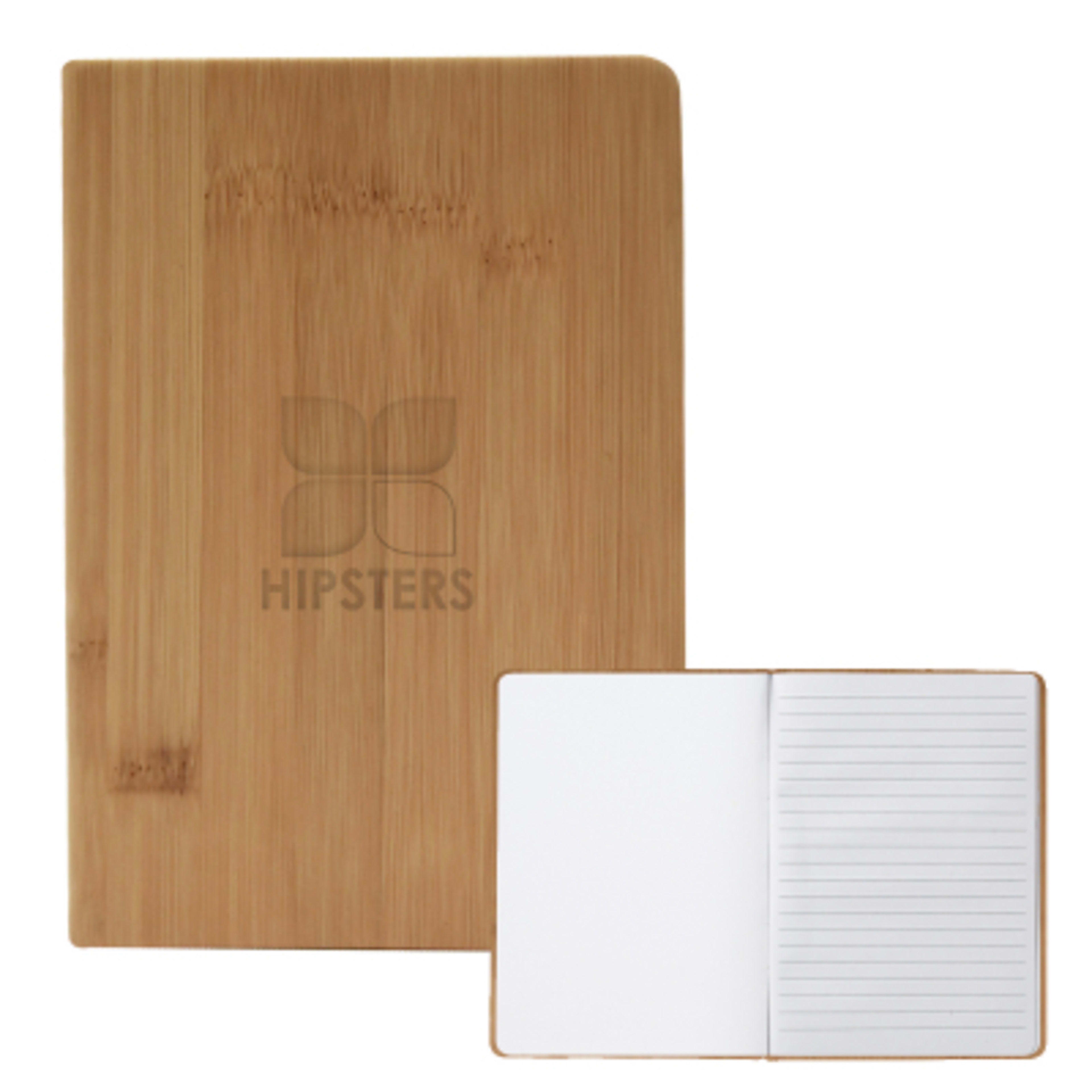 Hardcover Notebook Bamboo Look 80-Page Lined - 5 x 7 in - NAT - Deboss - product view 3