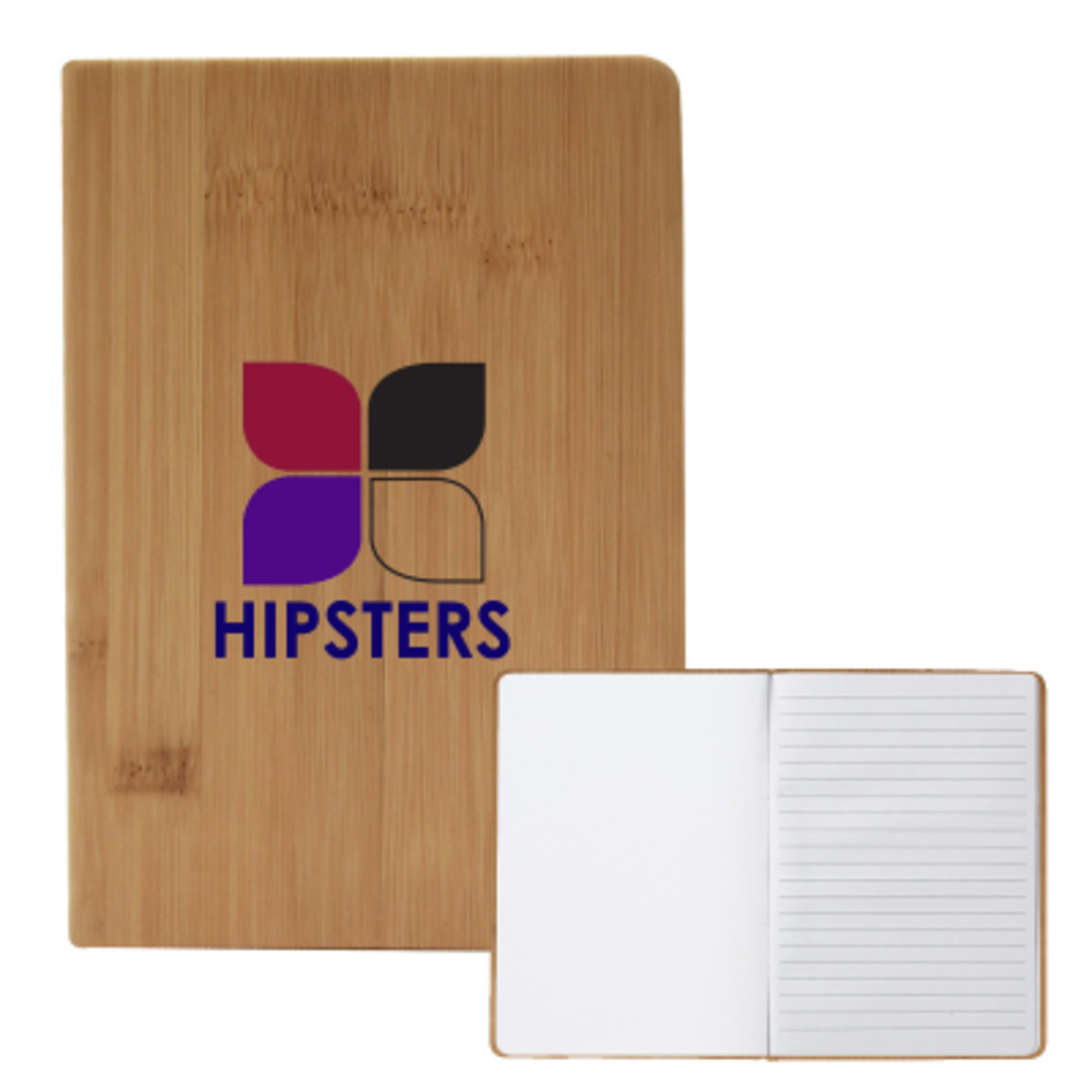 Hardcover Notebook Bamboo Look 80-Page Lined - 5 x 7 in - Group Shot - product view 4