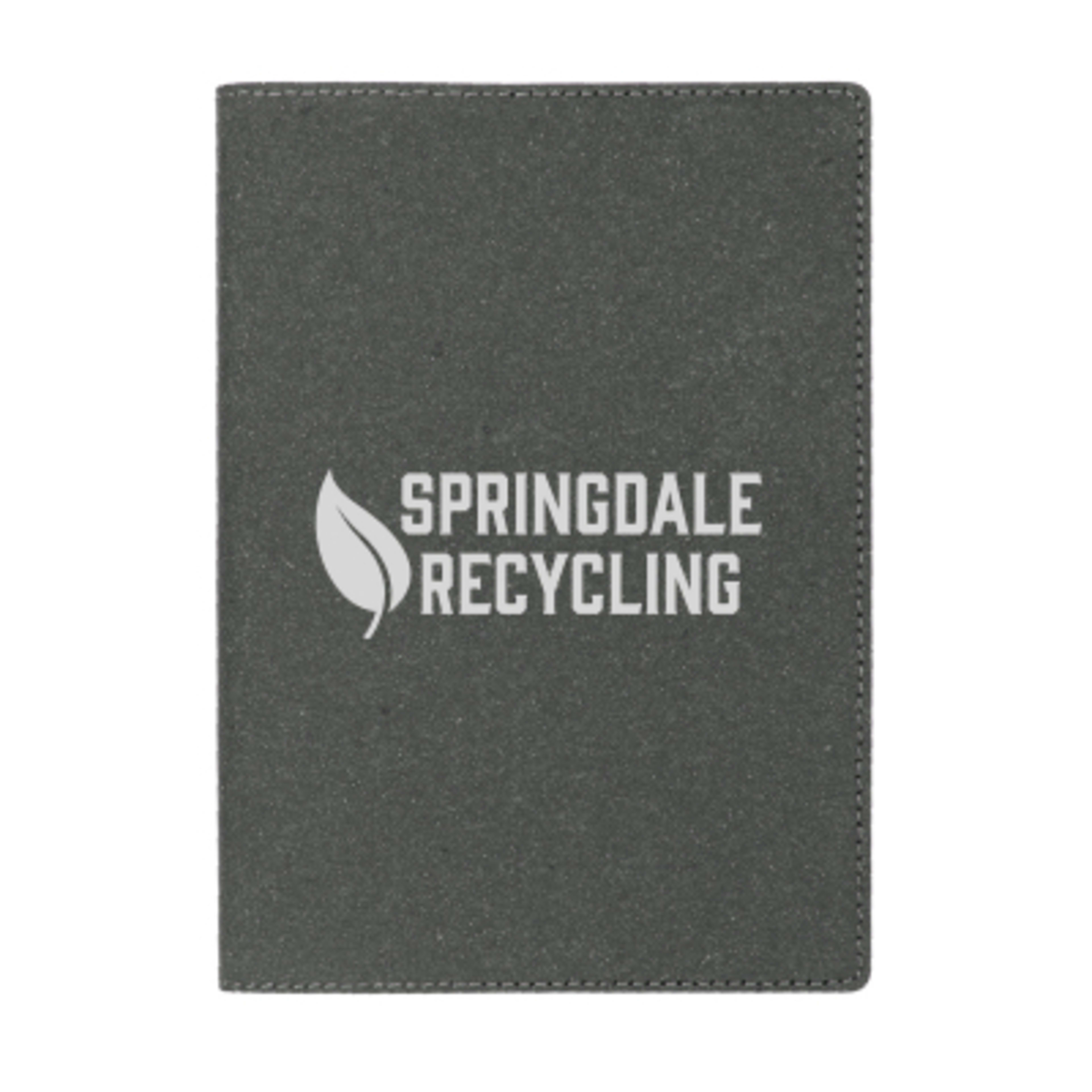 Softcover Journal Recycled Leather - 5 x 7 in - Charcoal - Silkscreen - product view 2