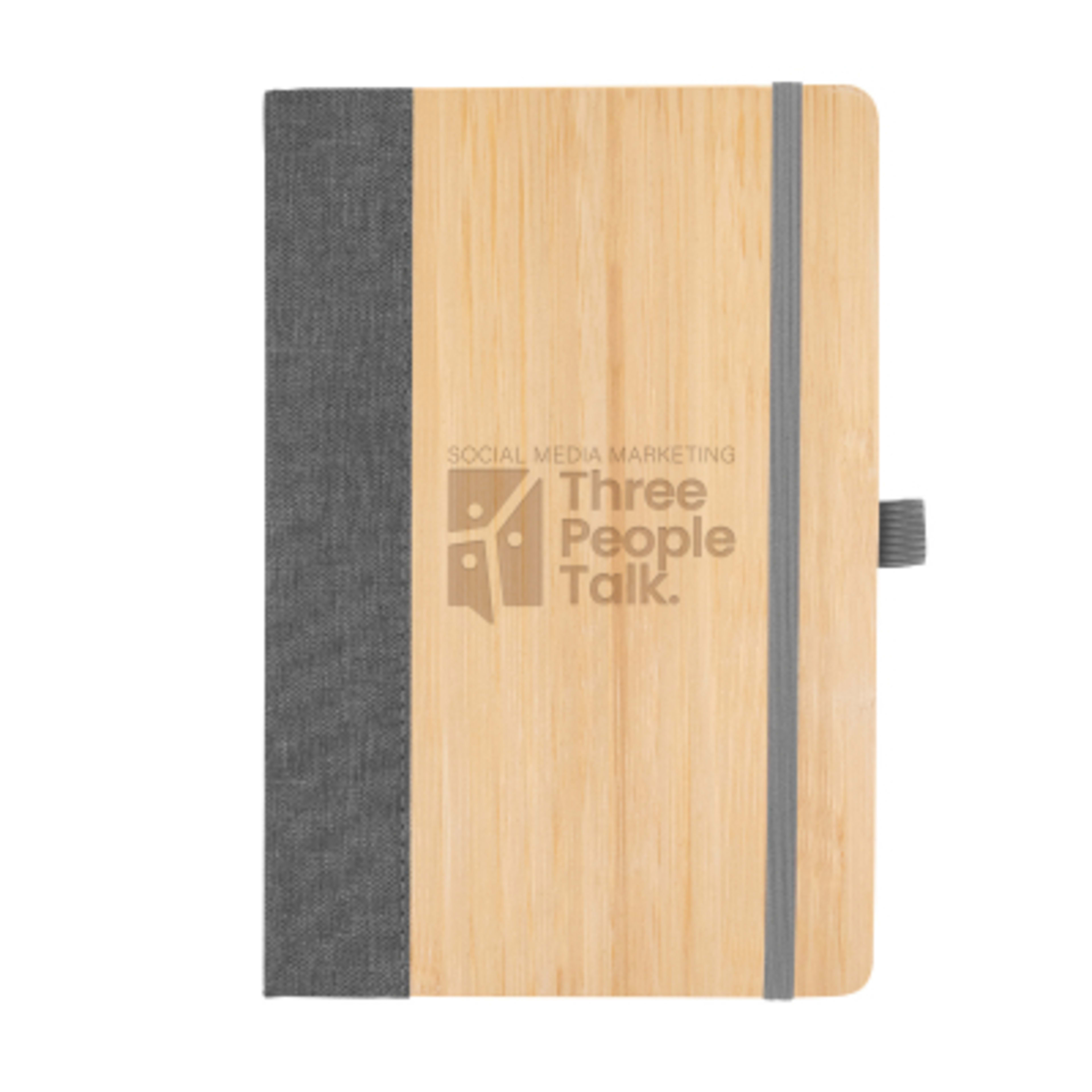 Hardcover Journal Bamboo rPET Cover - 5.5 x 8.25 in - Gray/BAM - Laser - product view 12