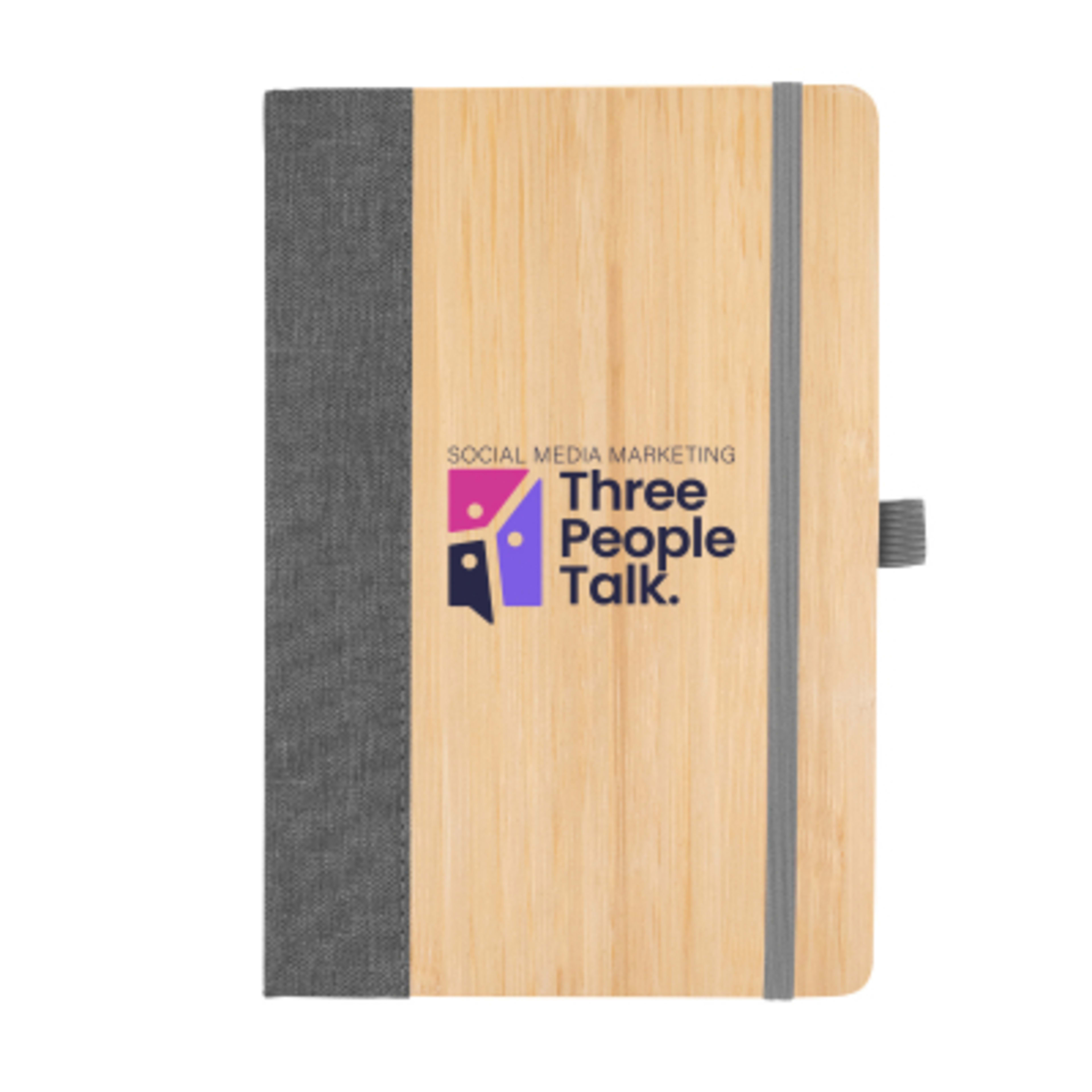 Hardcover Journal Bamboo rPET Cover - 5.5 x 8.25 in - Gray/BAM - Colorbrite - product view 13