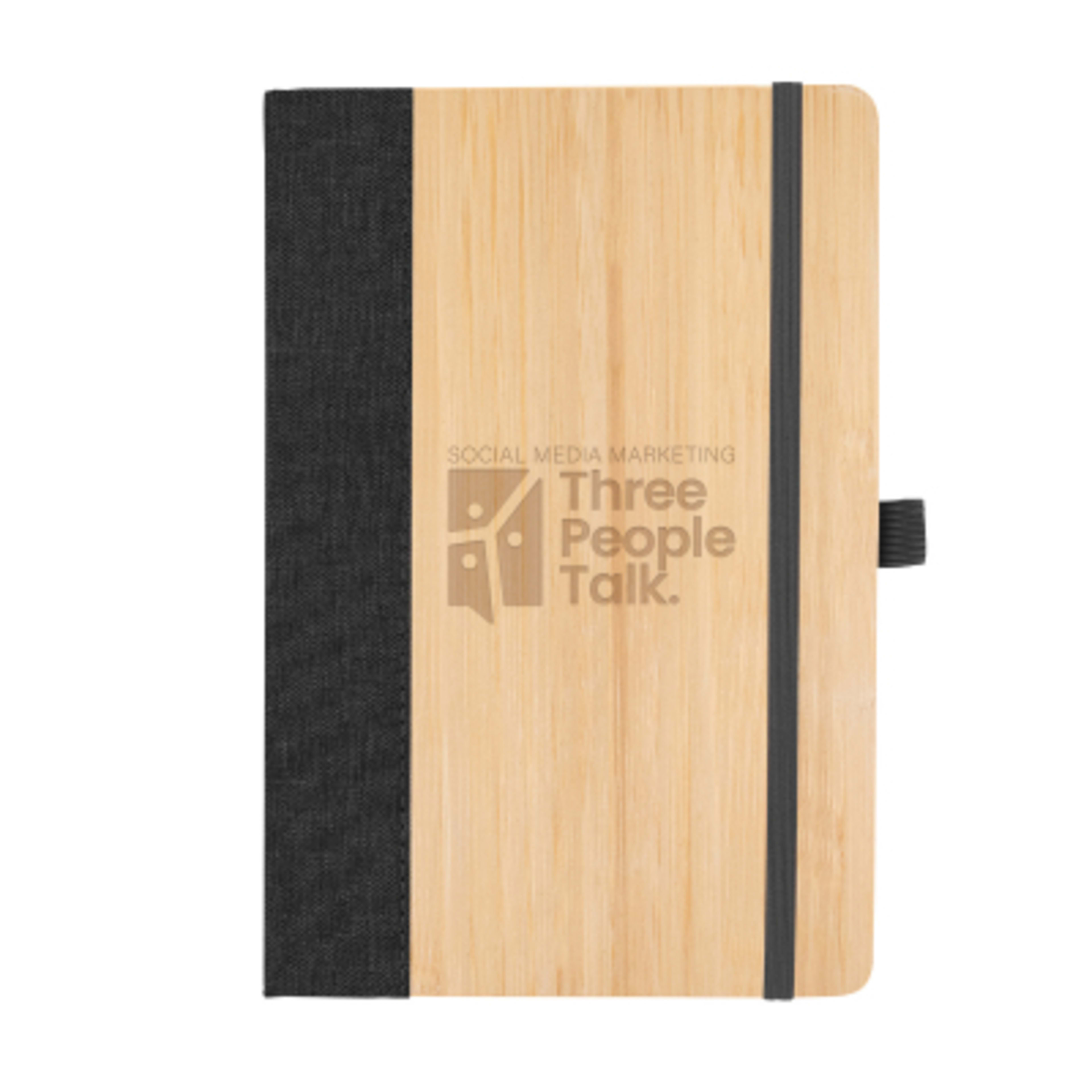 Hardcover Journal Bamboo rPET Cover - 5.5 x 8.25 in - Black/BAM - Laser - product view 15