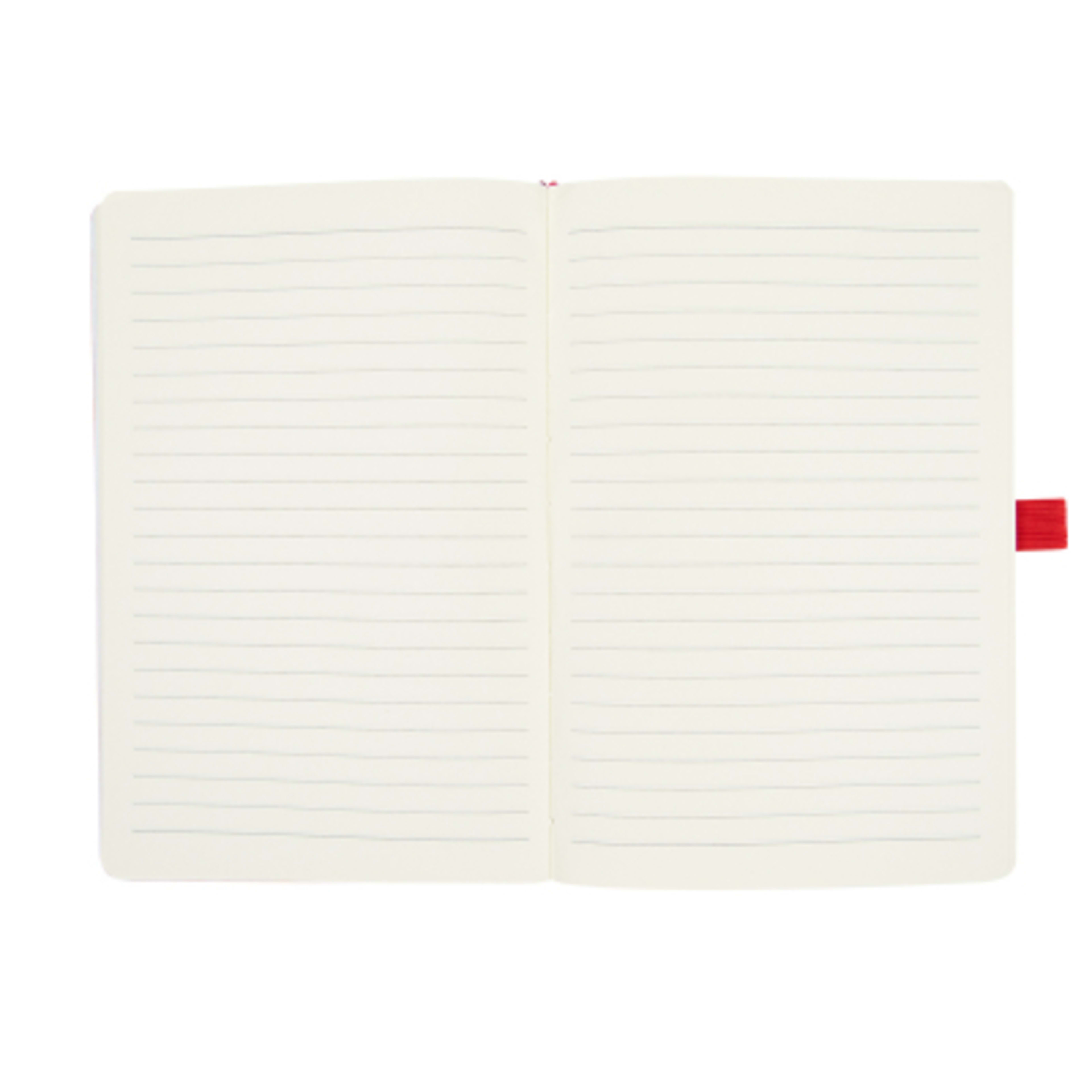 Hardcover Journal Bamboo rPET Cover - 5.5 x 8.25 in - Red/BAM - Open - product view 3