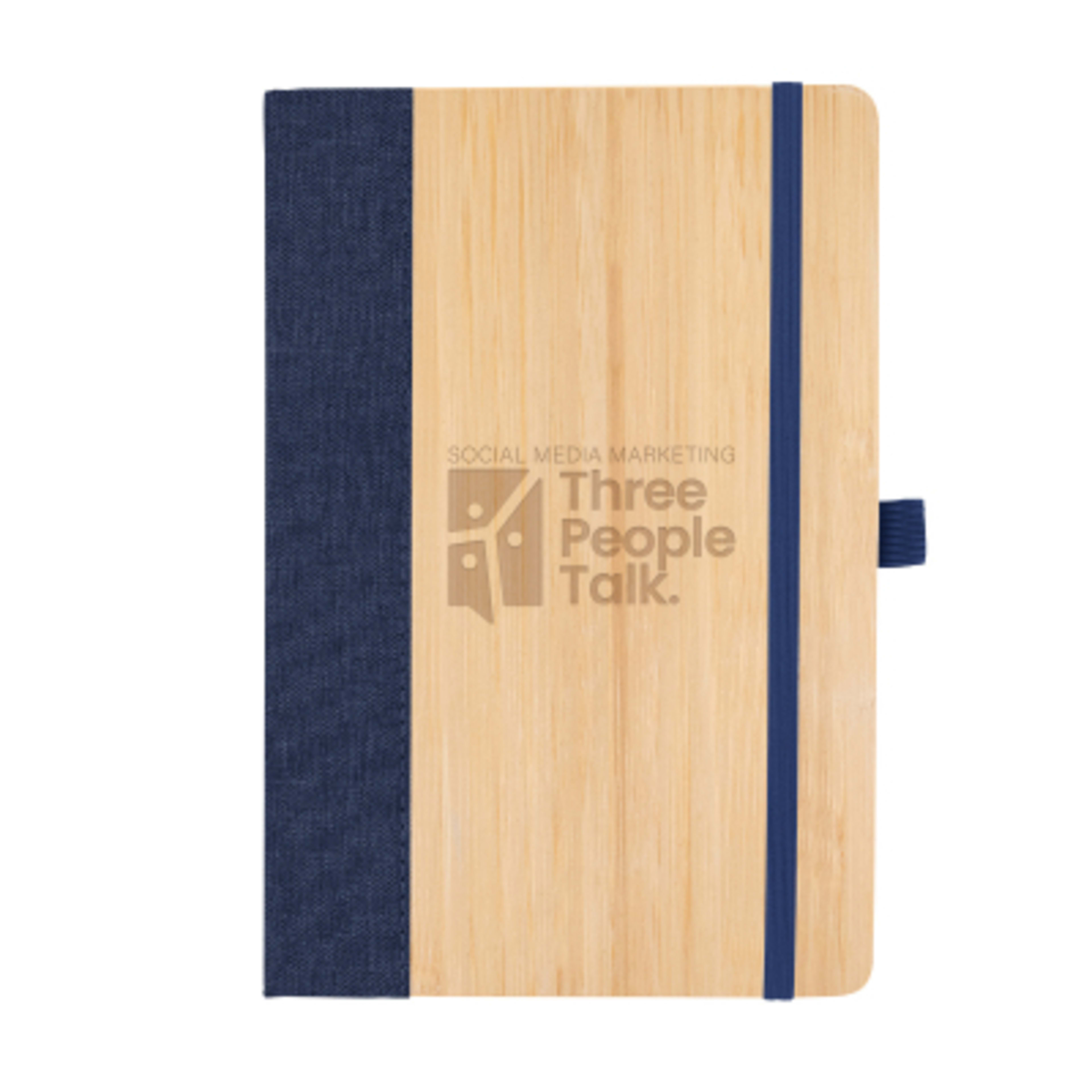 Hardcover Journal Bamboo rPET Cover - 5.5 x 8.25 in - Navy/BAM - Laser - product view 9