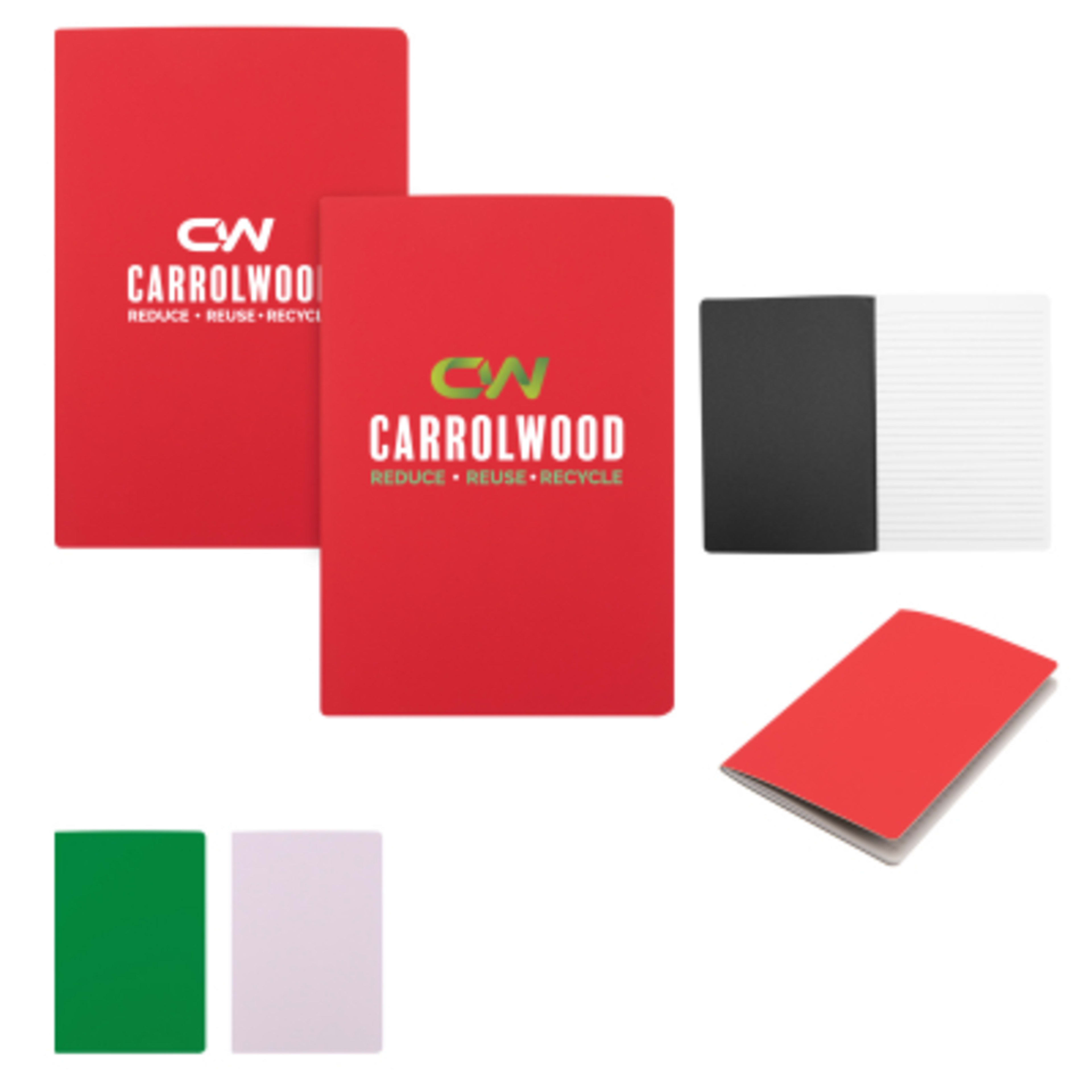 Hardcover Journal rPET Recycled Cover - 5.75 x 8.25 in - Group Shot - product view 3